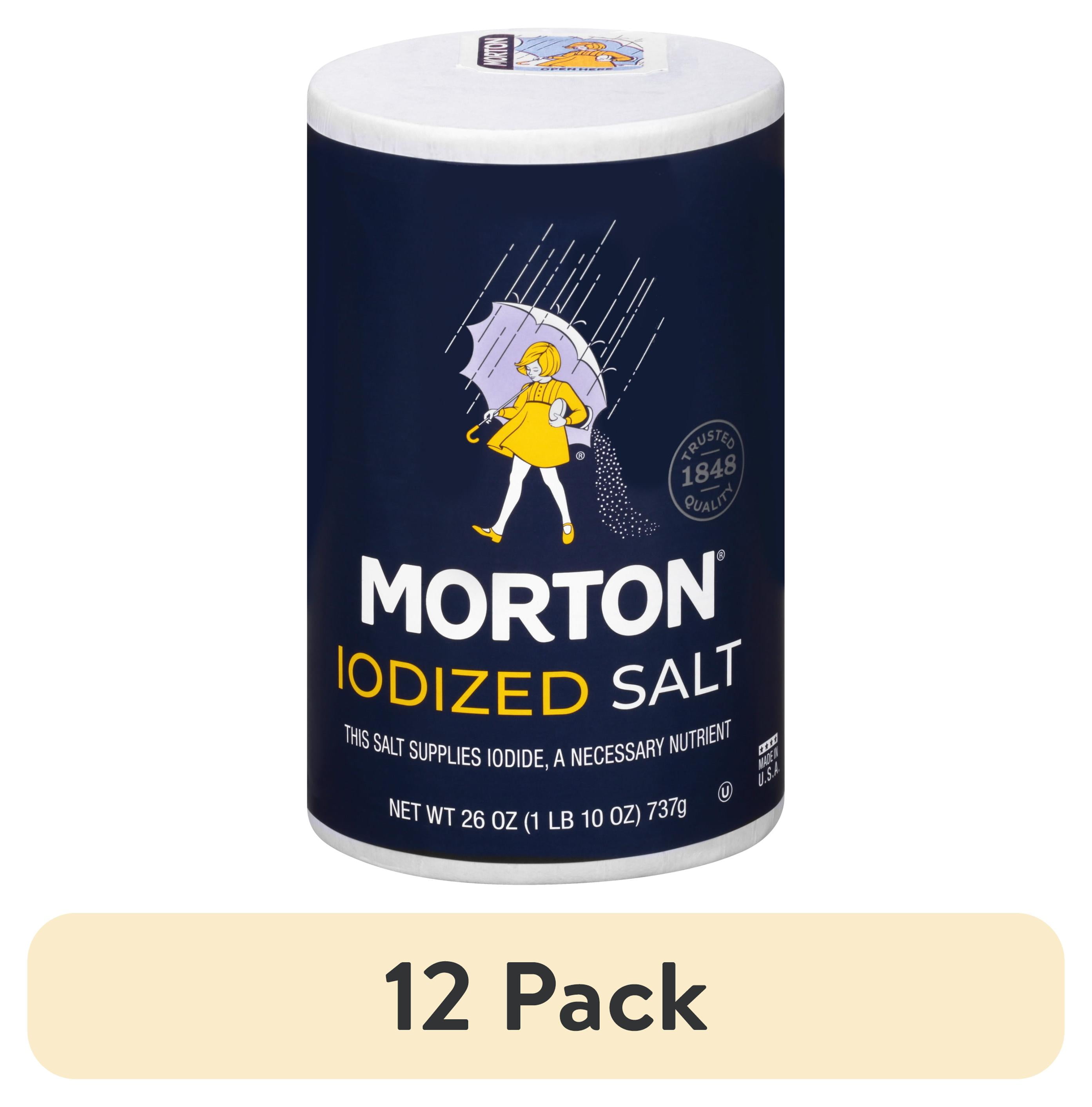 (12 pack) Morton Salt, Iodized, 26 oz Round Can