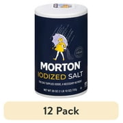 (12 pack) Morton® Salt, Iodized, 26 oz Round Can