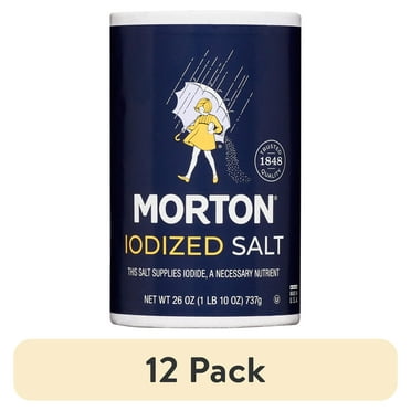 (12 pack) Morton® Salt, Iodized, 26 oz Round Can