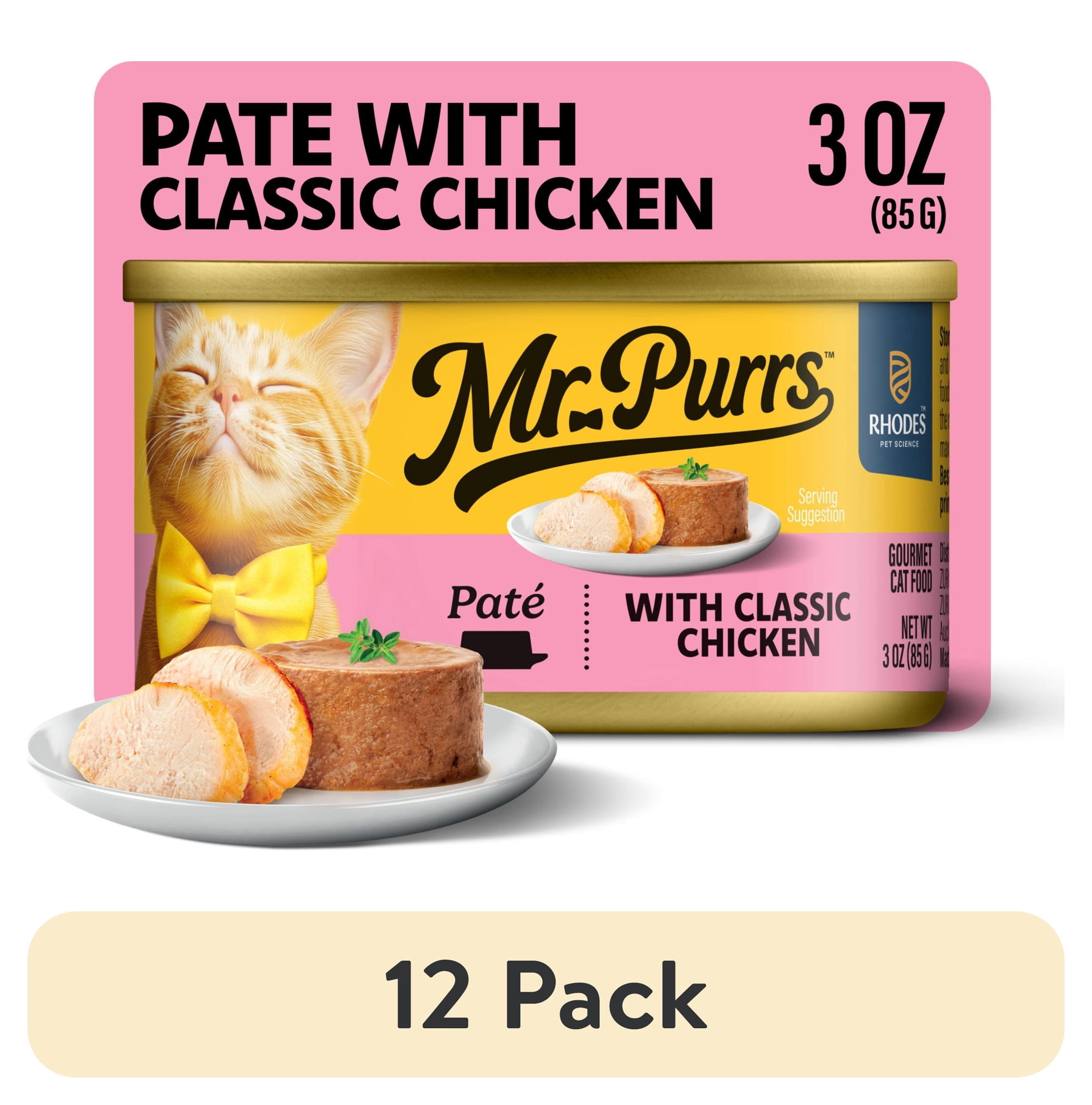 (12 pack) Mr Purrs Classic Chicken Pate Wet Cat Food, 3 oz Can