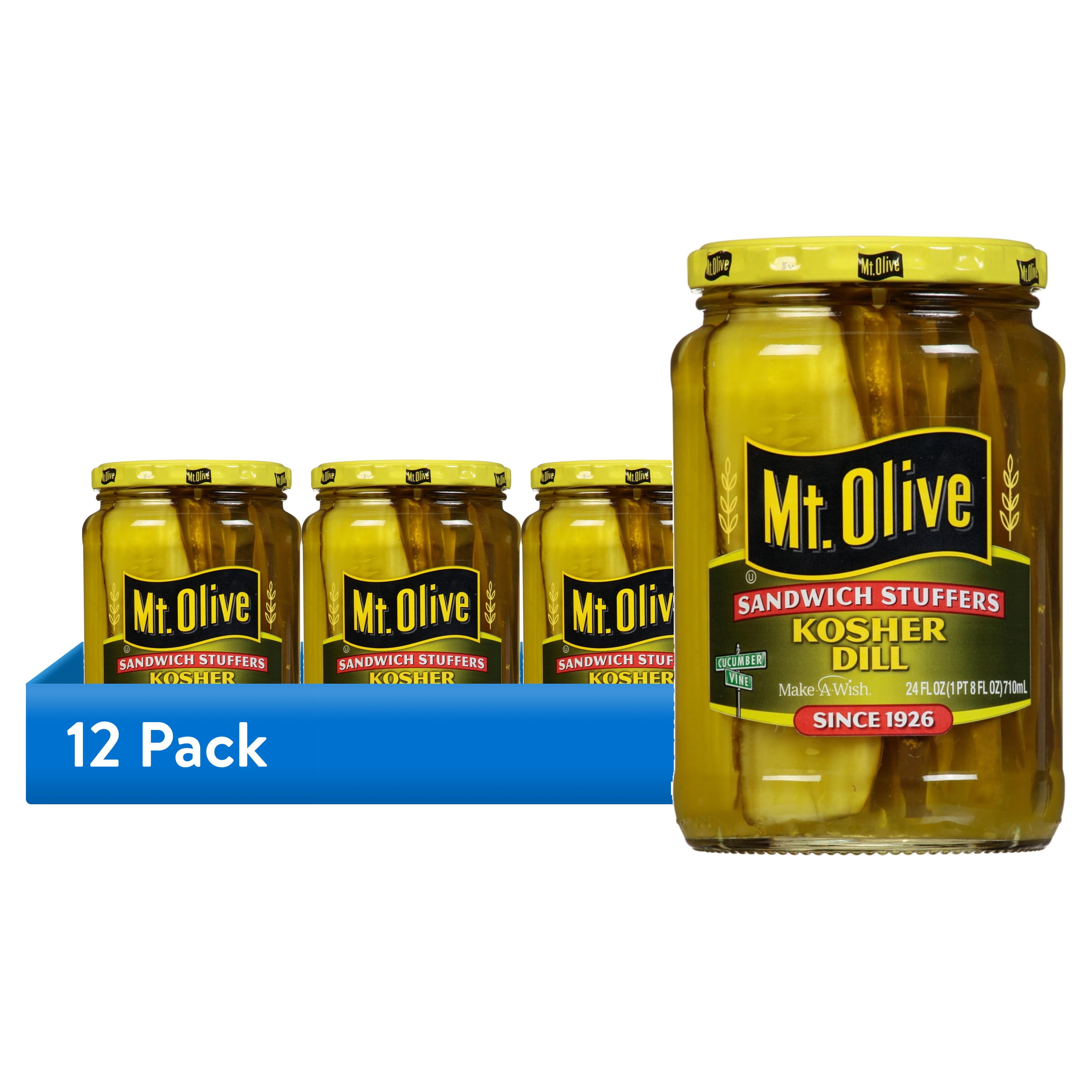 12 pack) Mt. Olive Sandwich Stuffers Kosher Dill Pickles - 24 fl