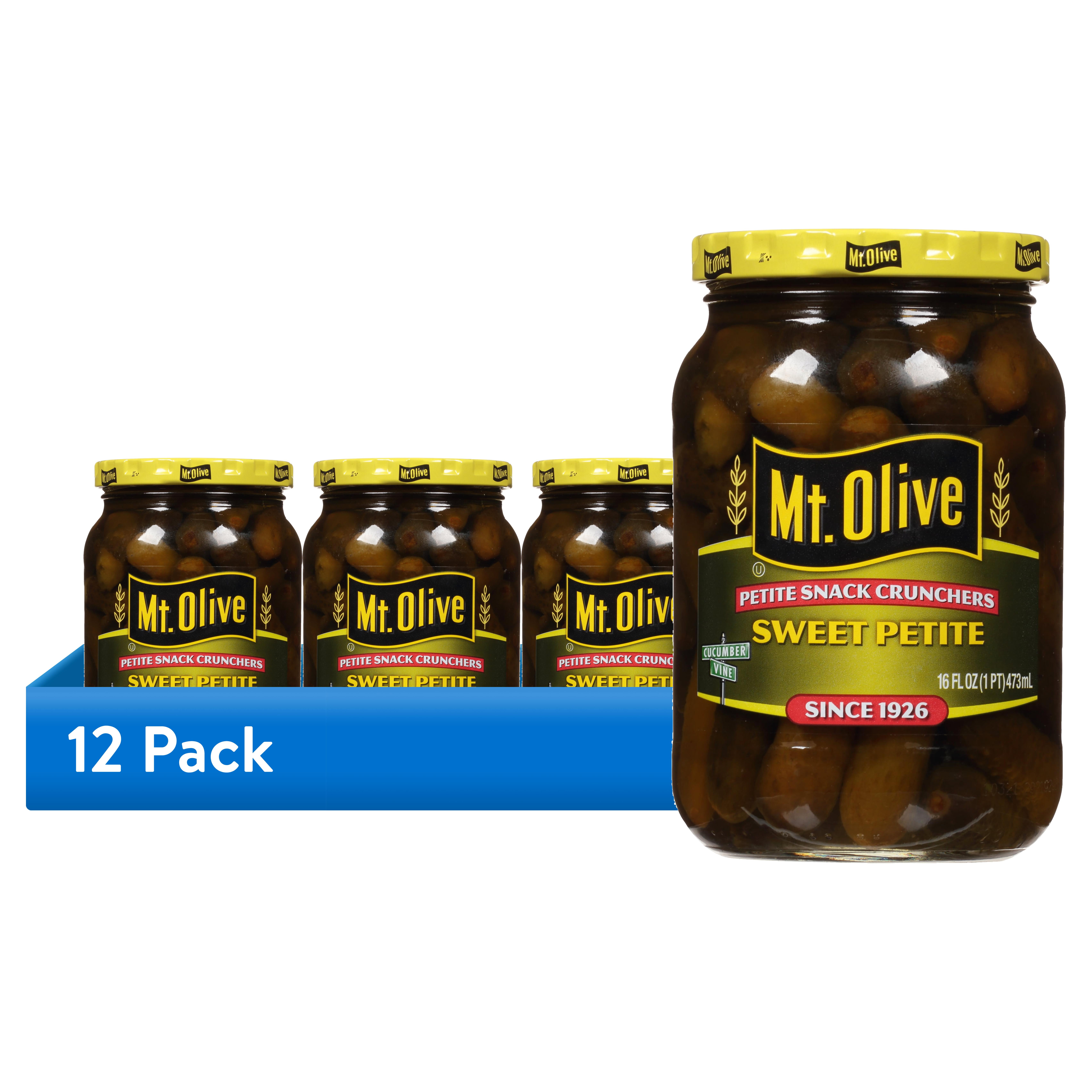 (12 pack) Mt. Olive Sweet Petite Snack Cruncher Pickles, 16 fl oz Jar
