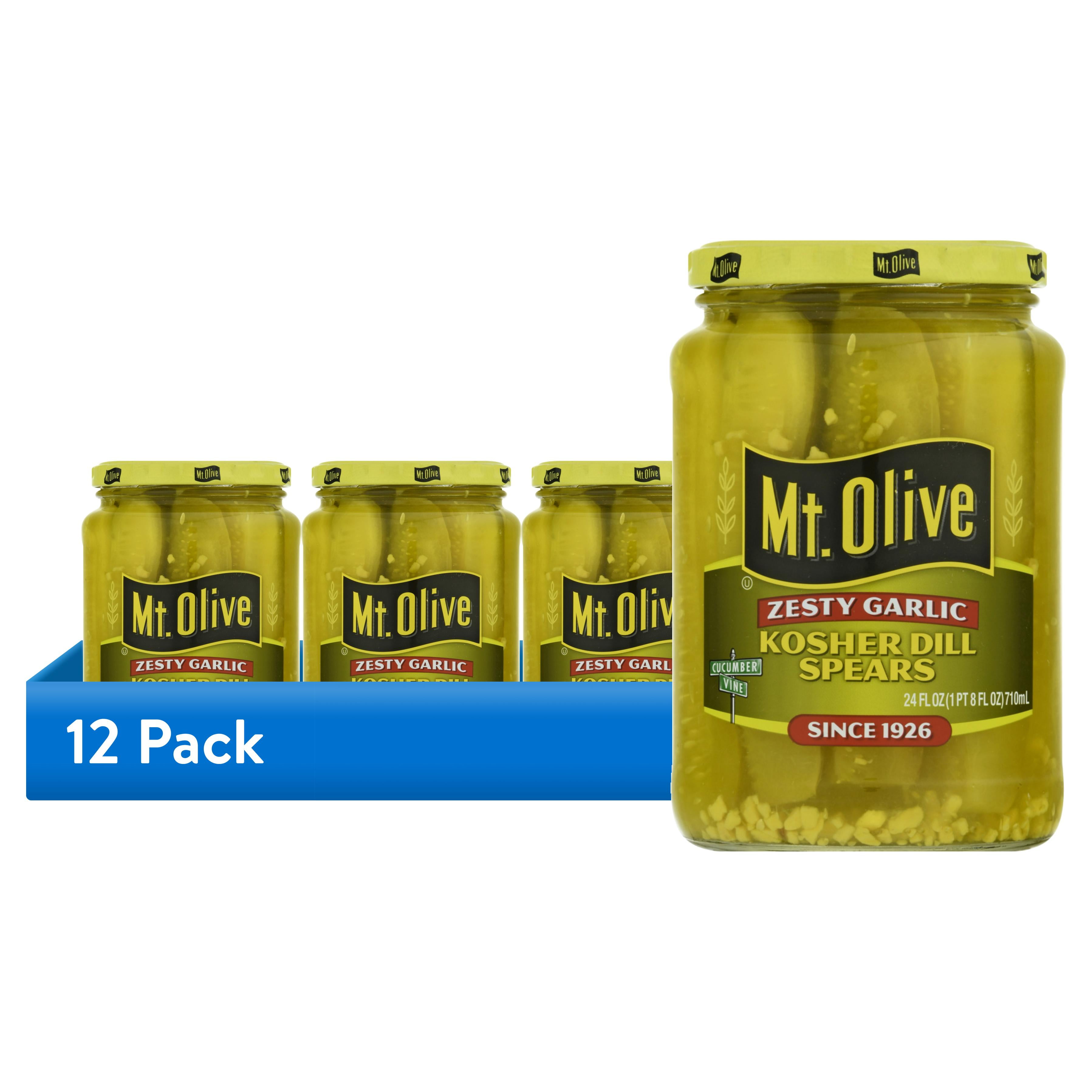 12 pack) Mt. Olive Zesty Garlic Kosher Dill Spears Pickles - 24 fl
