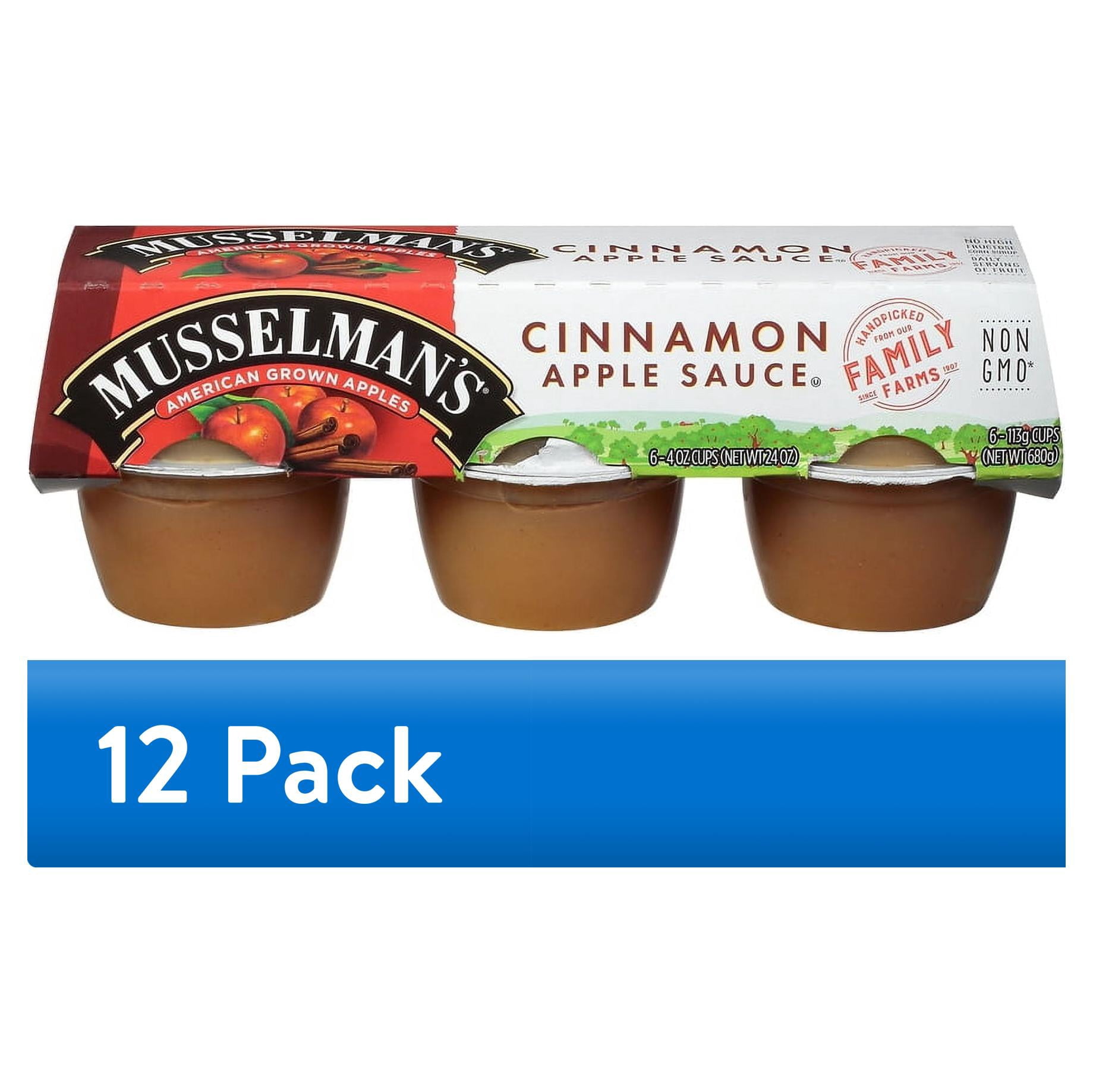 2 pack) Musselman's Applesauce Cups, Cinnamon, 4 oz, 6 Ct