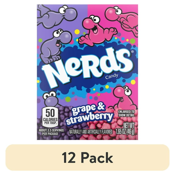 (12 pack) NERDS Grape & Strawberry Candy 1.65oz Box