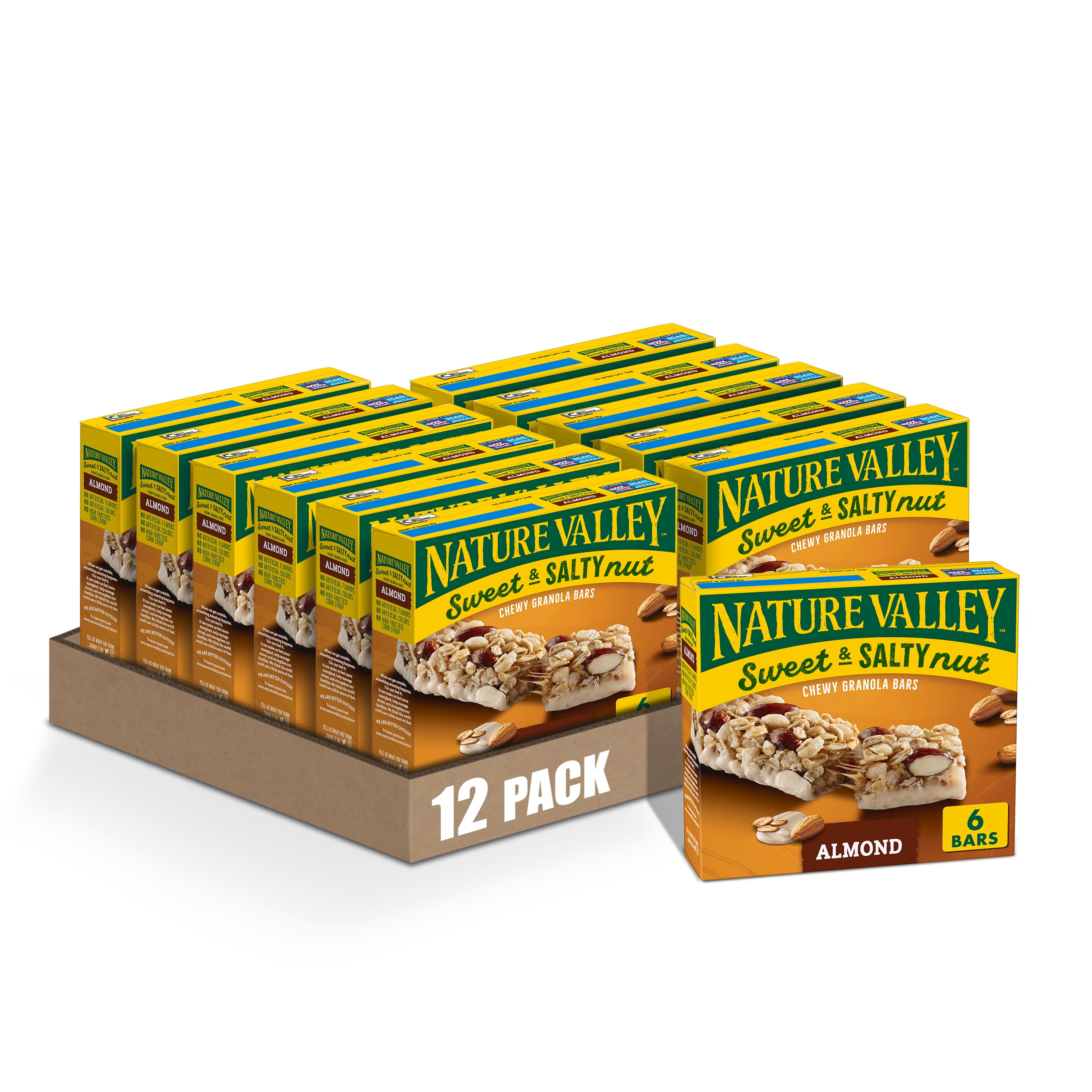 (12 pack) Nature Valley Sweet and Salty Nut Granola Bars, Almond, 6 Bars, 7.2 oz