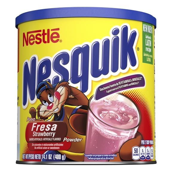 (12 pack) Nestle Nesquik Strawberry Flavor Powder Drink Mix, 14.1 oz