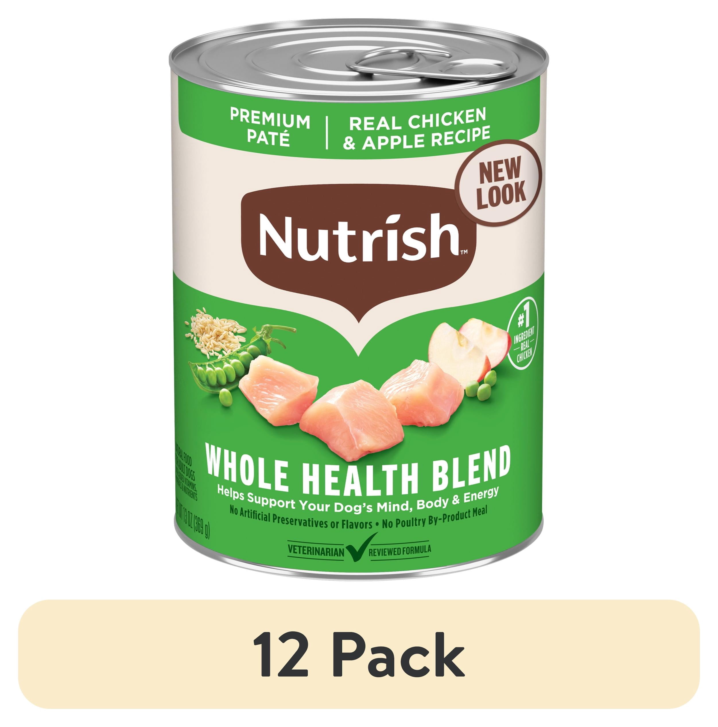 (12 pack) Nutrish Real Chicken & Apple Recipe Whole Health Blend Premium Paté Wet Dog Food, 13 oz. Can (Rachael Ray)