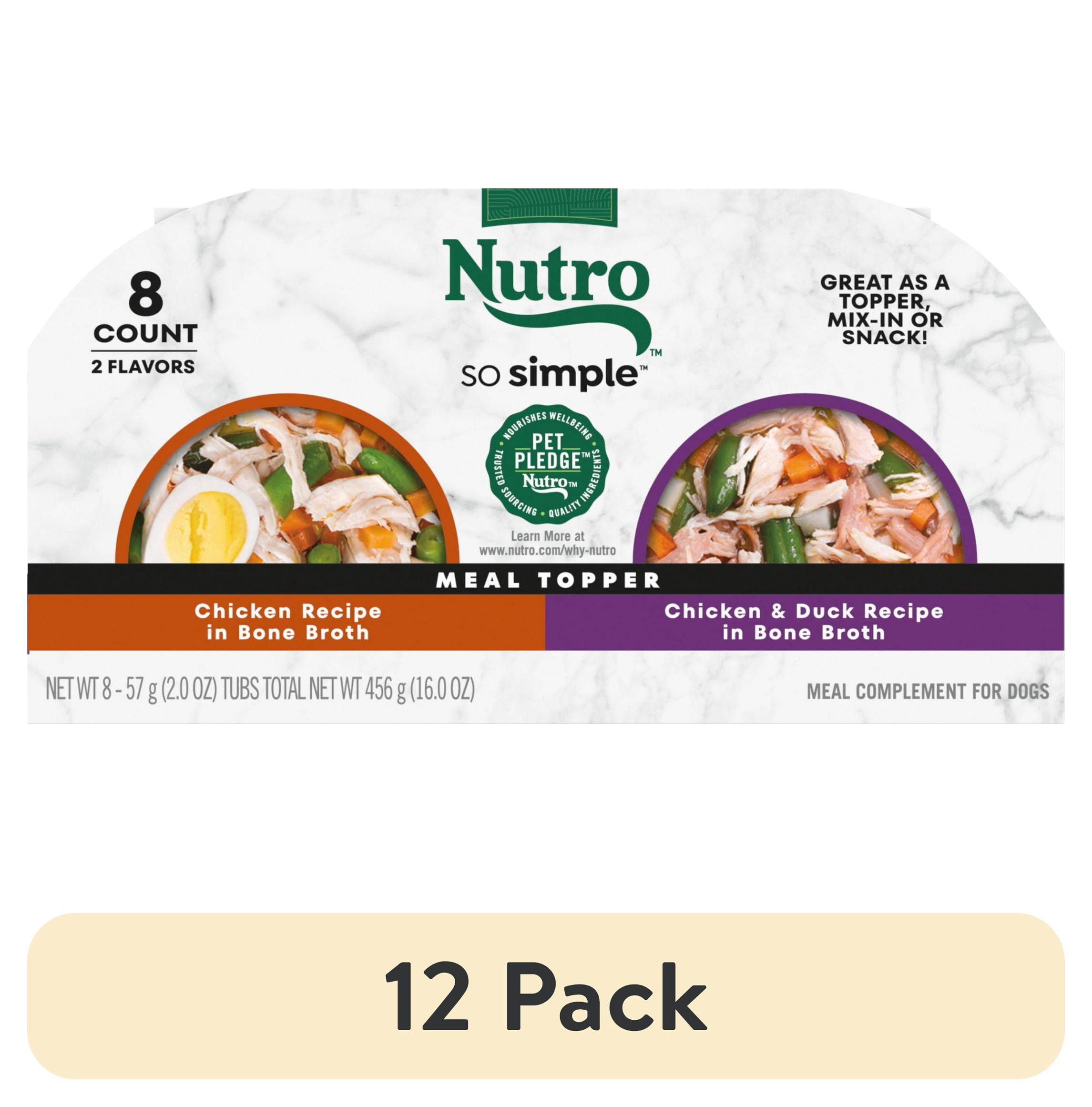 (12 pack) Nutro So Simple Chicken And Chicken & Duck Recipes Wet Dog Food, 2 Oz Trays, Variety Pack Of 8