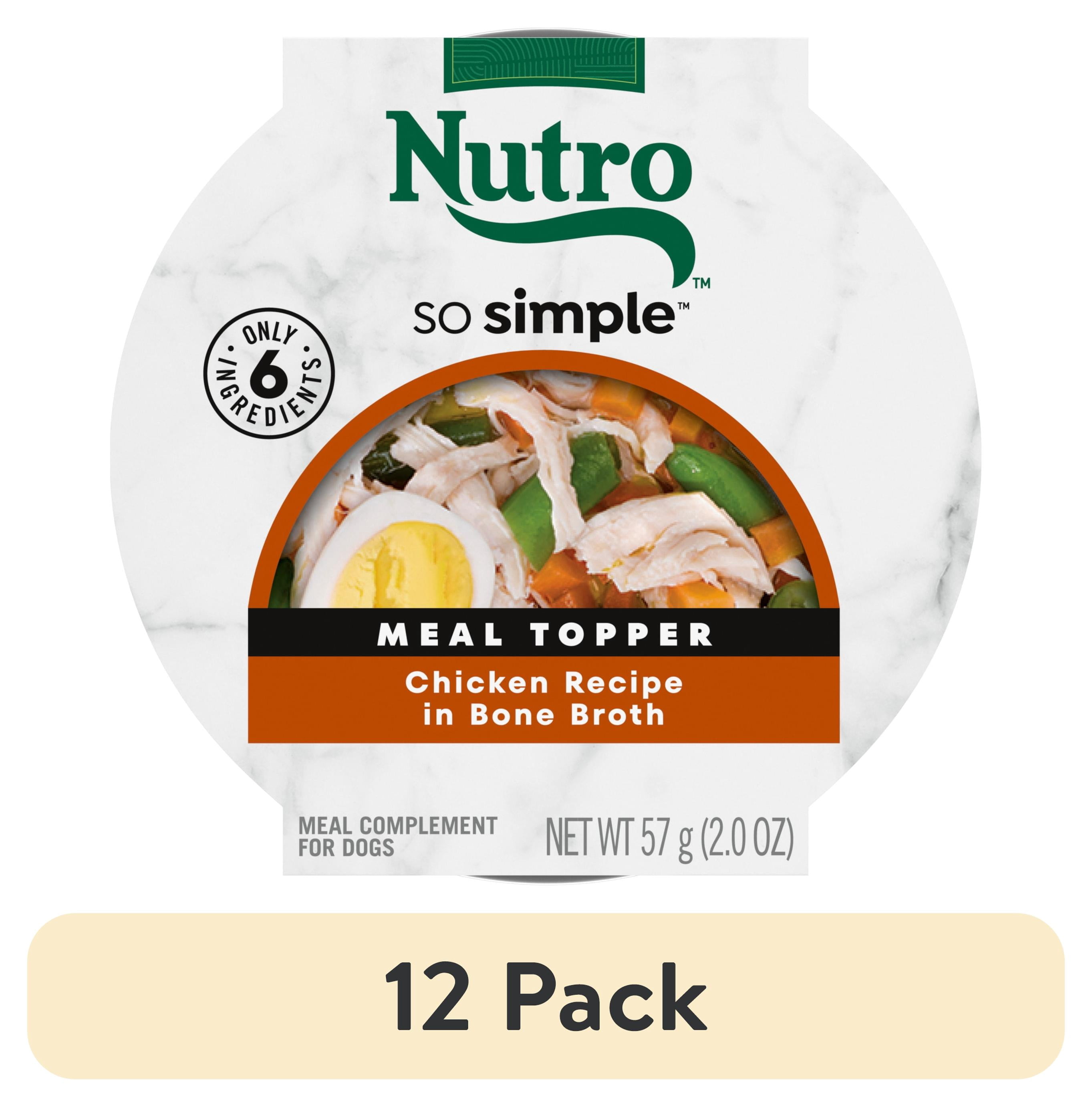 (12 pack) Nutro So Simple Chicken Recipe In Bone Broth Wet Dog Meal Complement, 2 Oz Tray