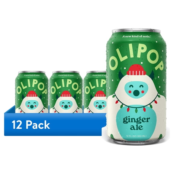 (12 pack) OLIPOP Prebiotic Soda, Ginger Ale, 12 fl oz, Pantry Packs