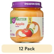12 pack Parents Choice Organic Stage 1 Baby Food Apple Puree, 4 oz Jar