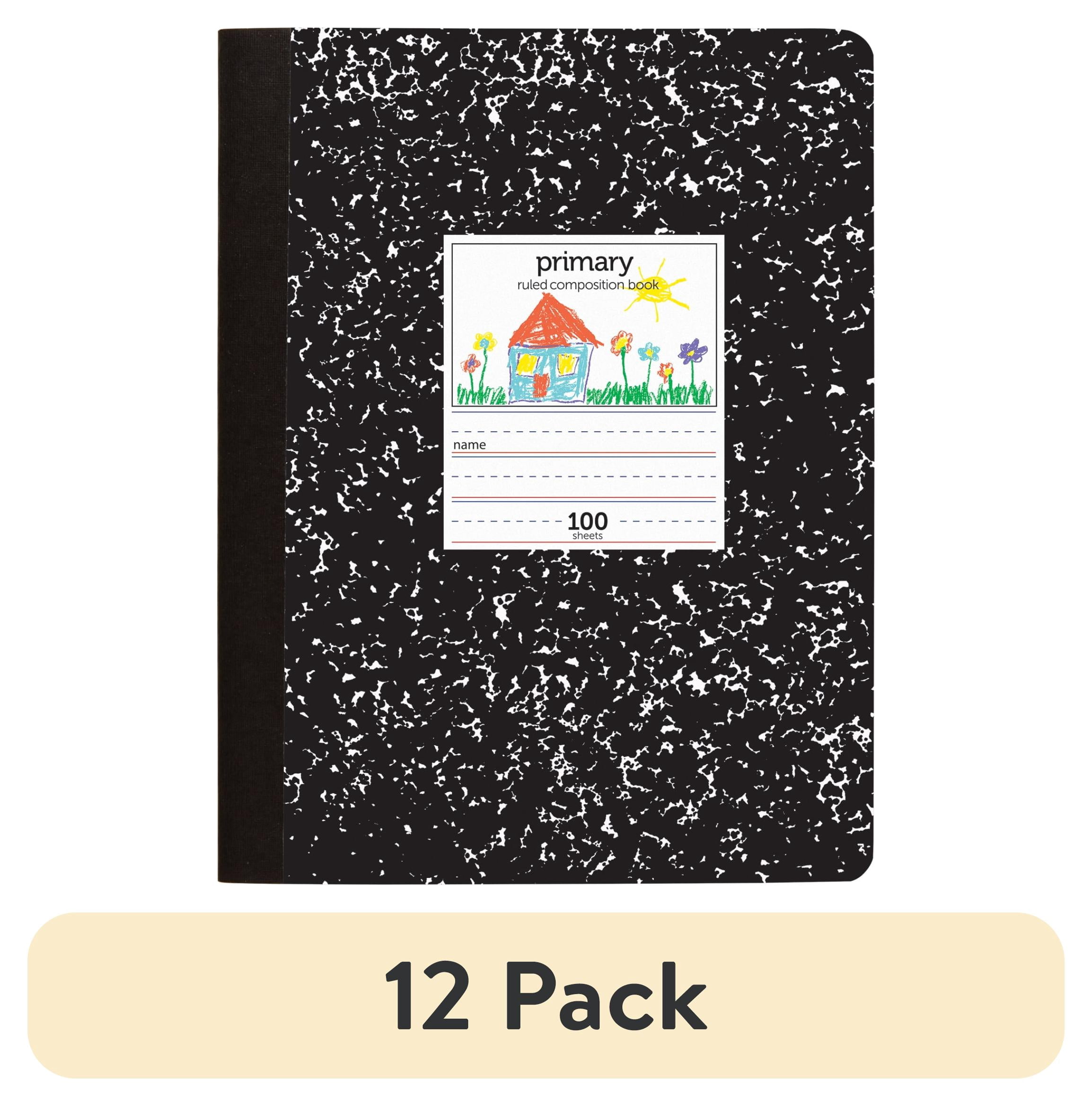 (12 pack) Office Depot Primary Marble Composition Book, 7 1/2in x 9 3/4in, Primary Ruled, 100 Sheets, Black/White, 400-003-273