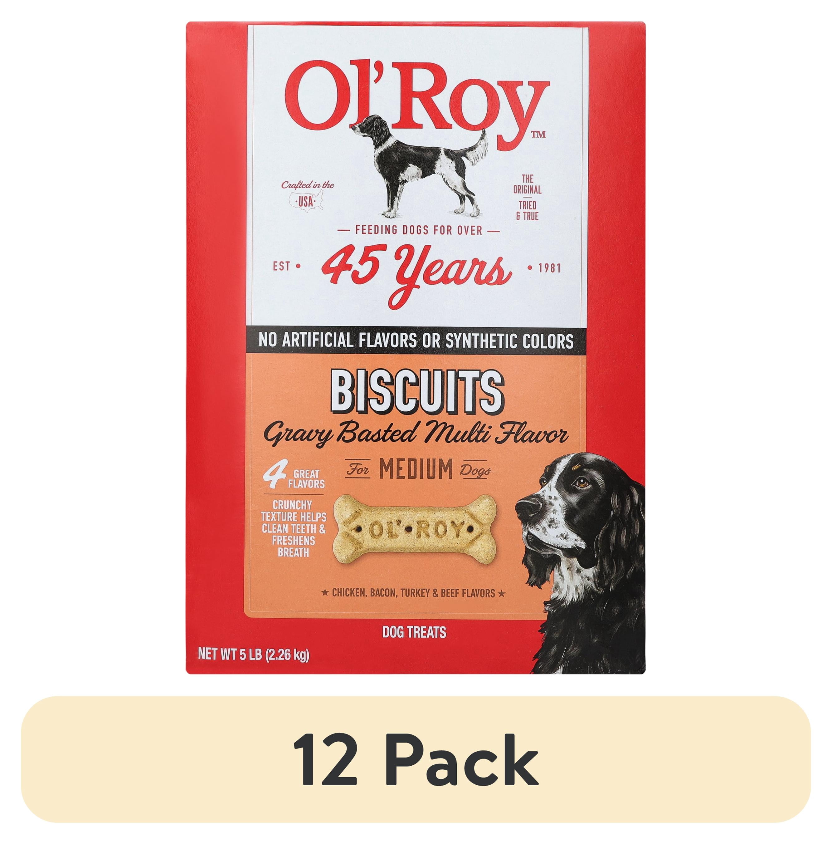 (12 pack) Ol' Roy Multi Flavored Gravy Basted Biscuits for Medium Dogs, 5 lb Box