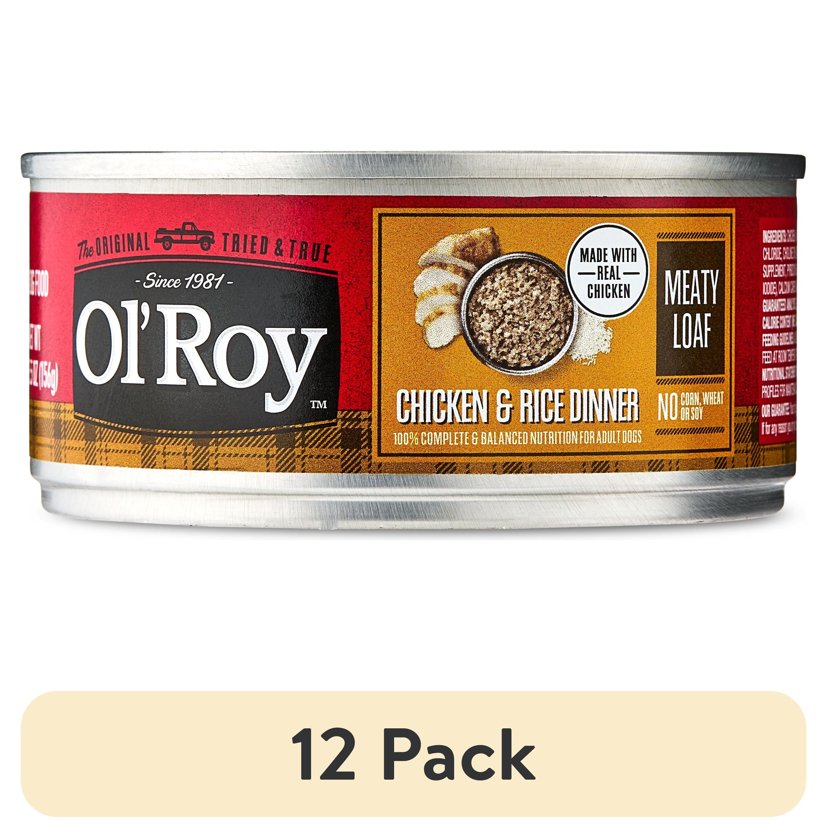 (12 pack) Ol' Roy Chicken & Rice Dinner Meaty Loaf Wet Dog Food, 5.5 oz Can