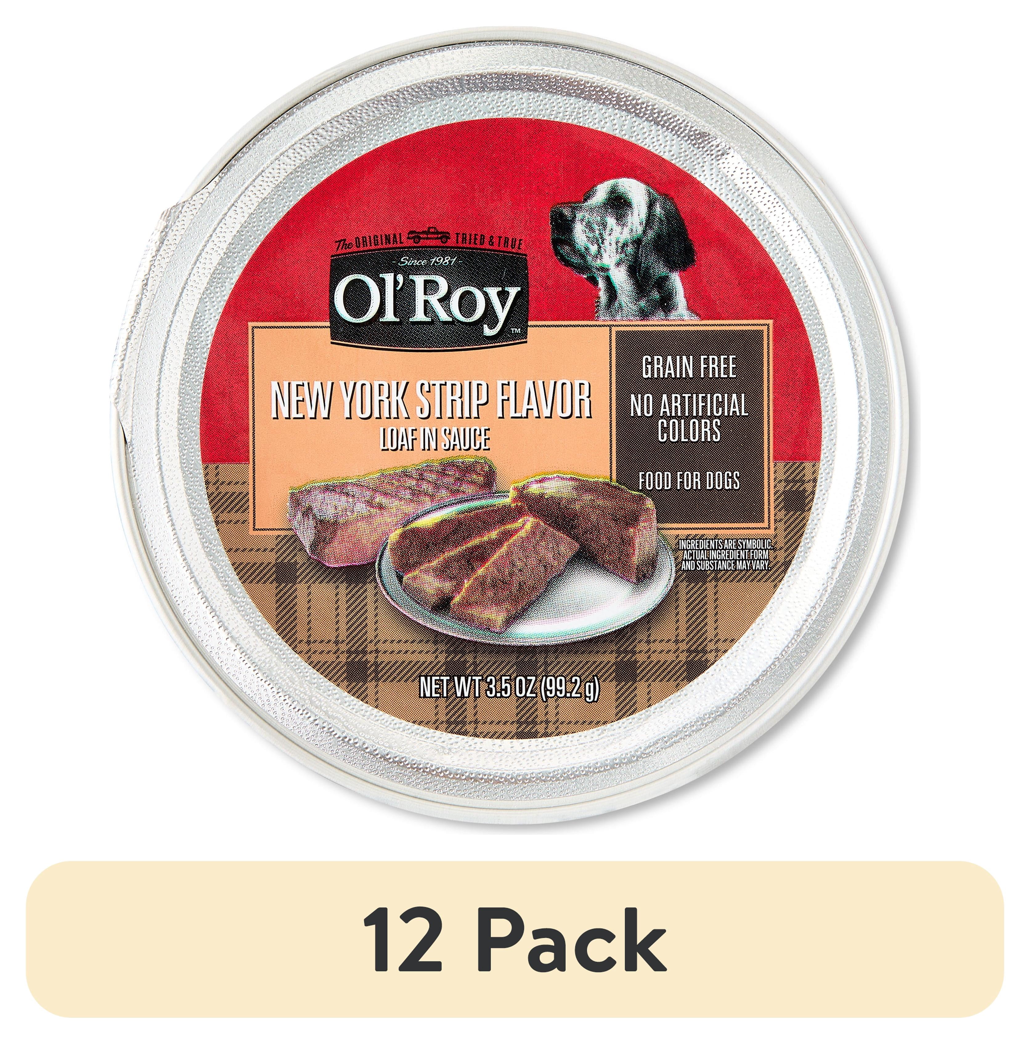 (12 pack) Ol' Roy Grain-Free New York Strip Flavor Loaf in Sauce Wet Dog Food, 3.5 oz Cup