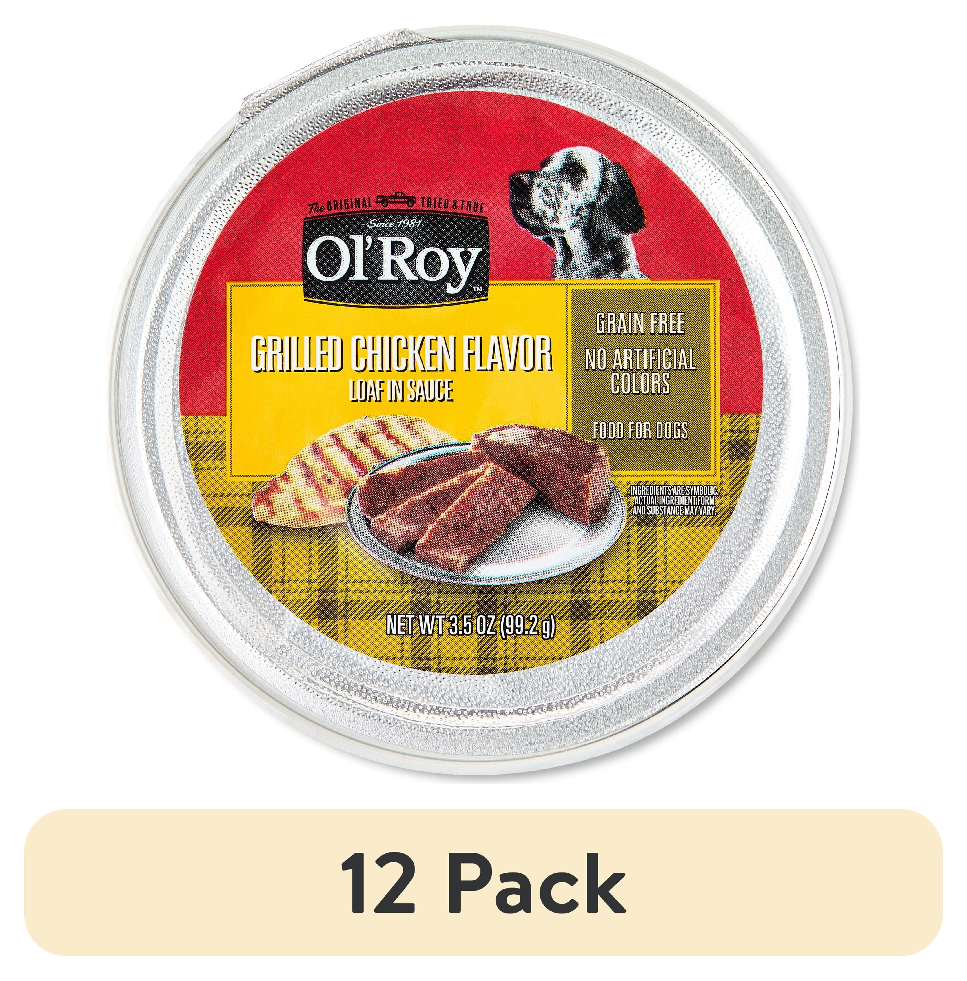 (12 pack) Ol' Roy Grilled Grain-Free Chicken Flavor Wet Dog Food, 3.5 oz Cup