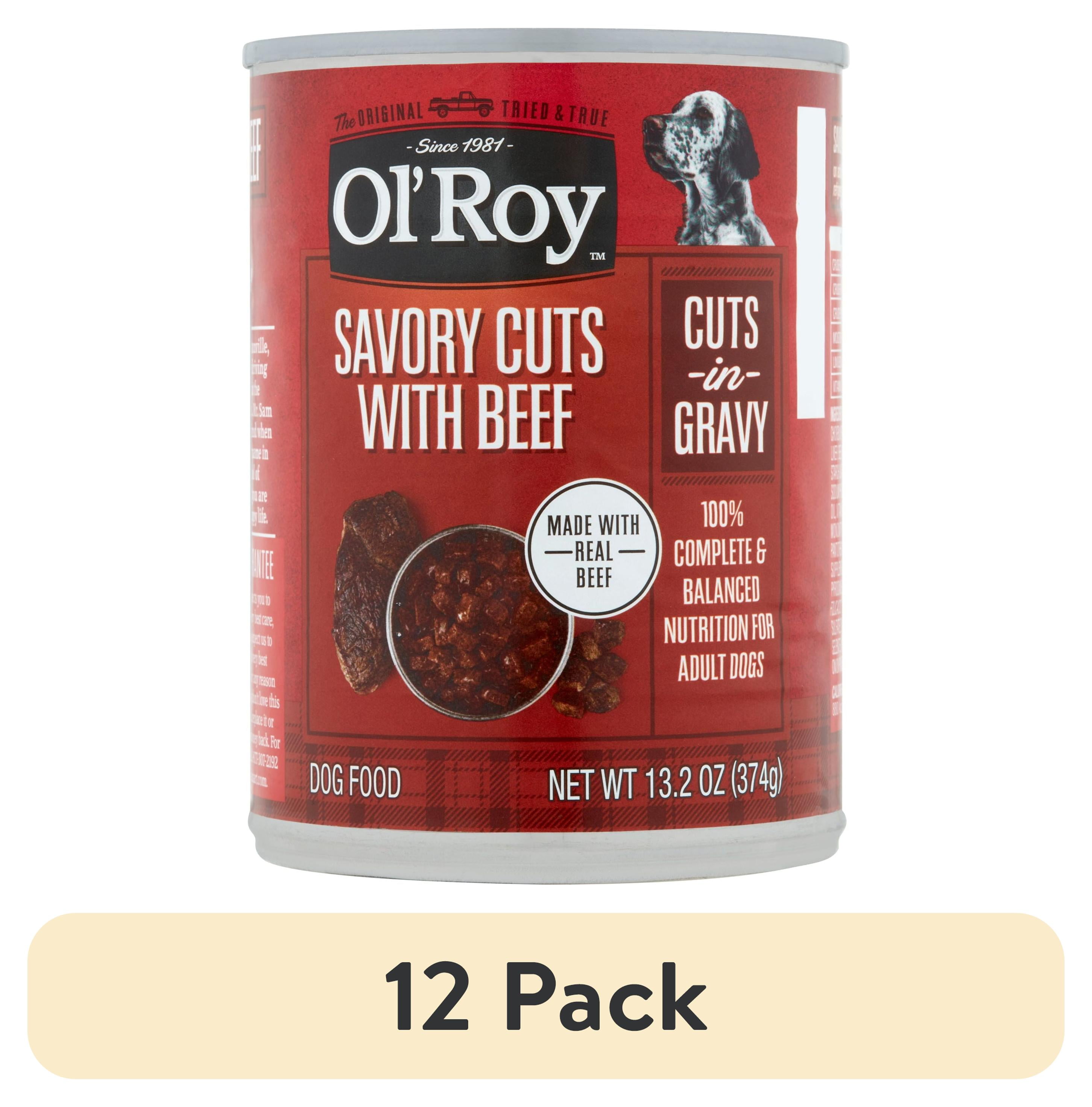 (12 pack) Ol' Roy Savory Cuts with Beef in Gravy Wet Dog Food, 13.2 oz Can