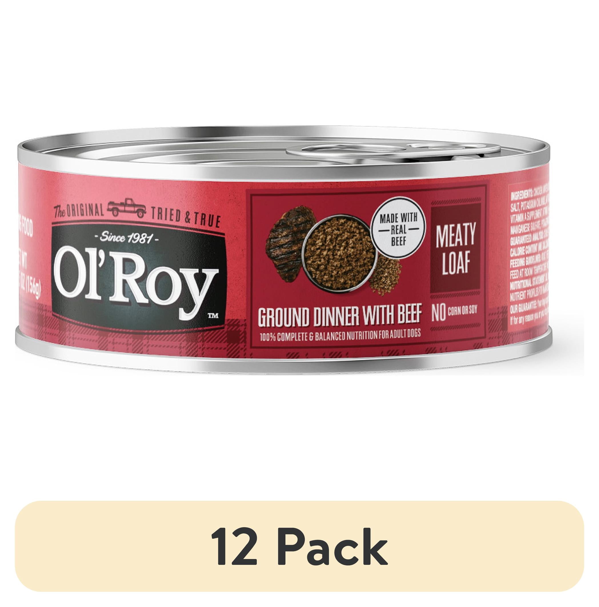 (12 pack) Ol' Roy Savory Loaf with Beef Wet Dog Food, 5.5 oz Can