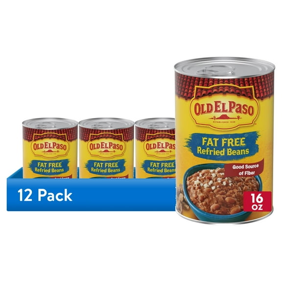 (12 pack) Old El Paso Fat Free Refried Beans, 16 oz.