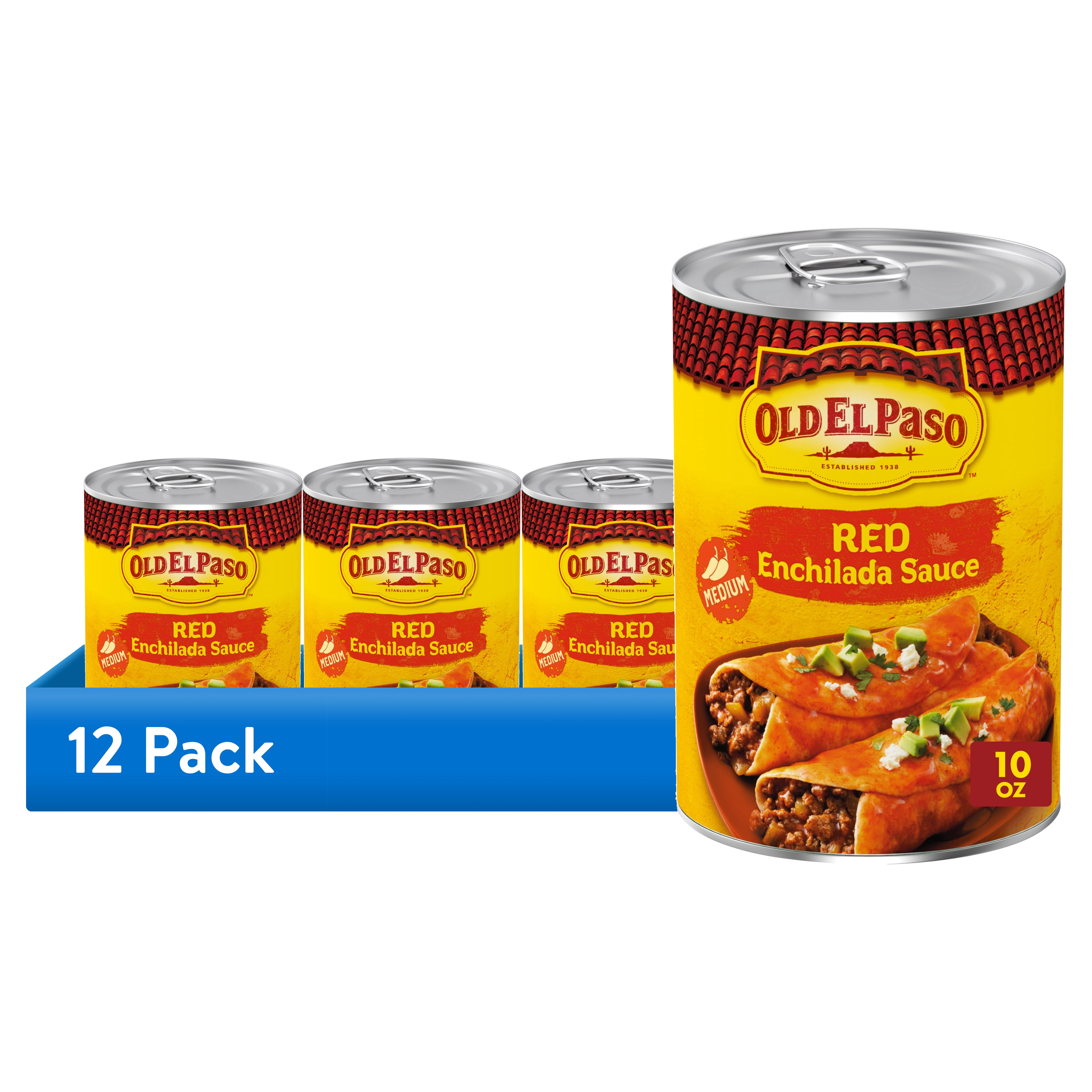 (12 pack) Old El Paso Medium Red Enchilada Sauce, Meal Prep, 10 oz
