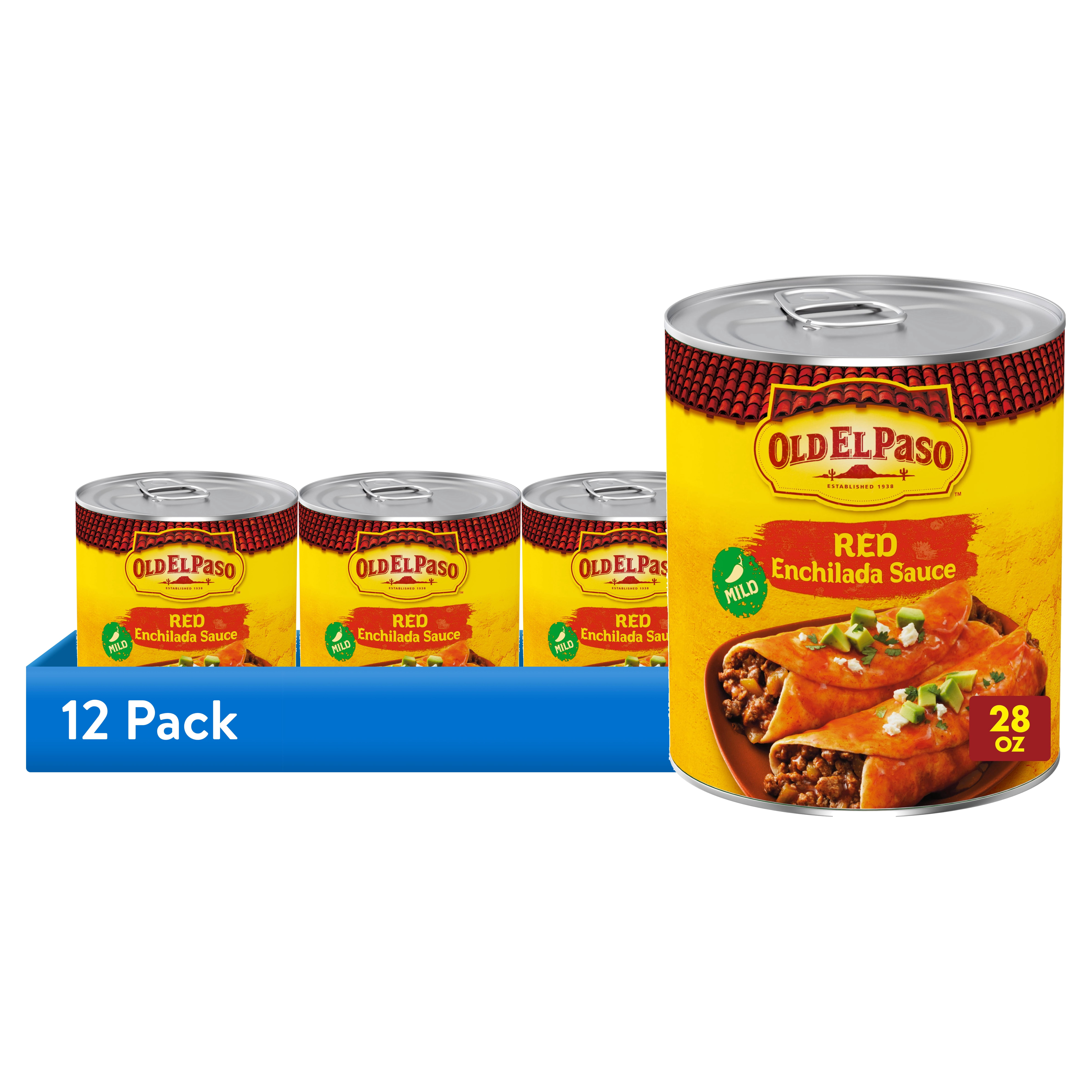 (12 pack) Old El Paso Mild Red Enchilada Sauce, Meal Prep, Value Size, 28 oz