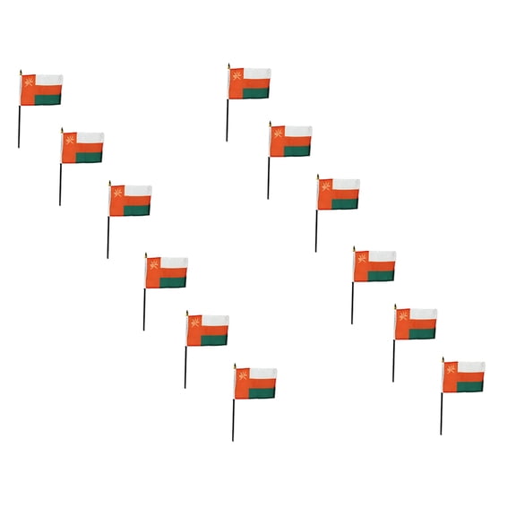 12 pack - Oman 4" x 6" Stick Flag