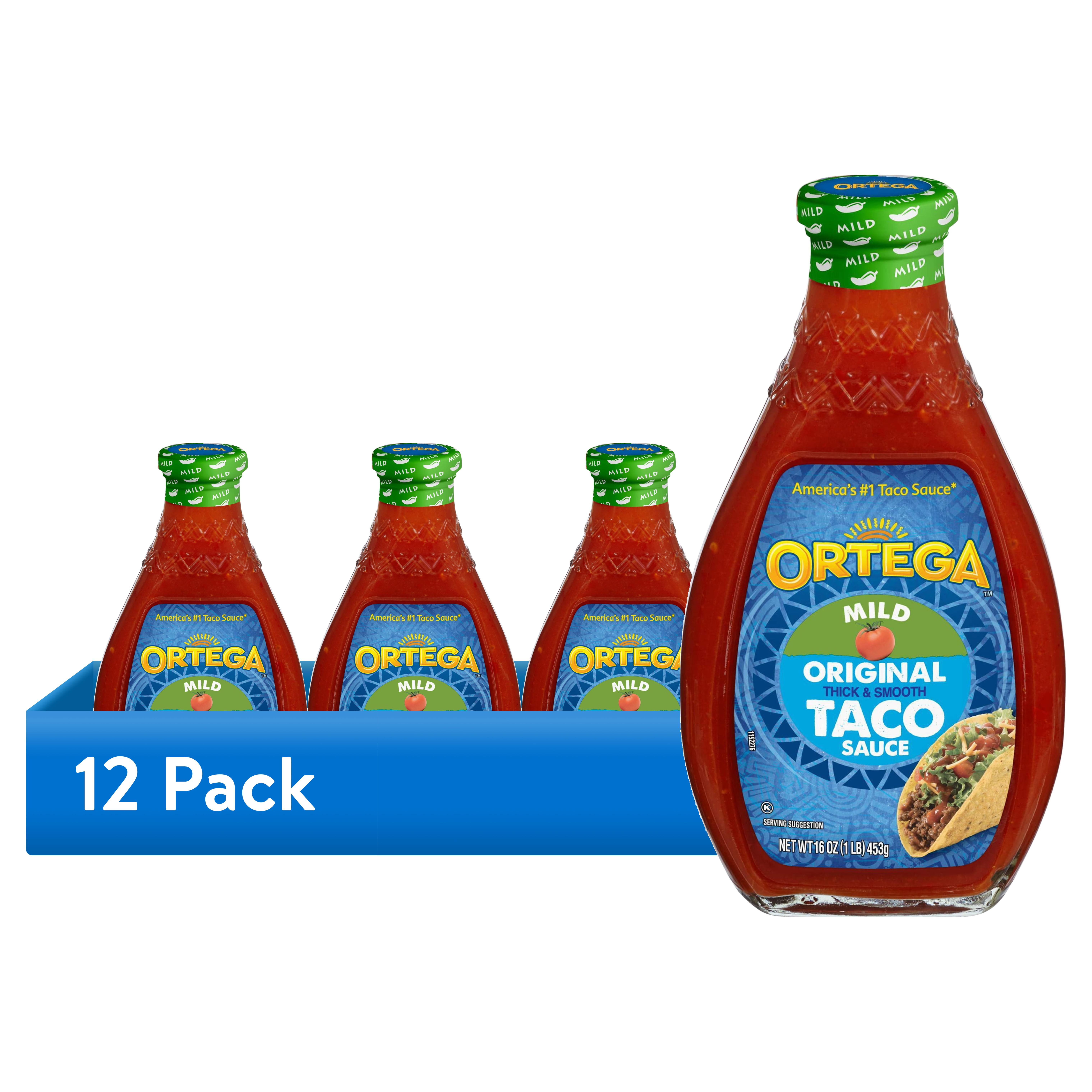 (12 pack) Ortega Original Thick and Smooth Mild Taco and Enchilada Chili Sauce, Kosher, 16 oz