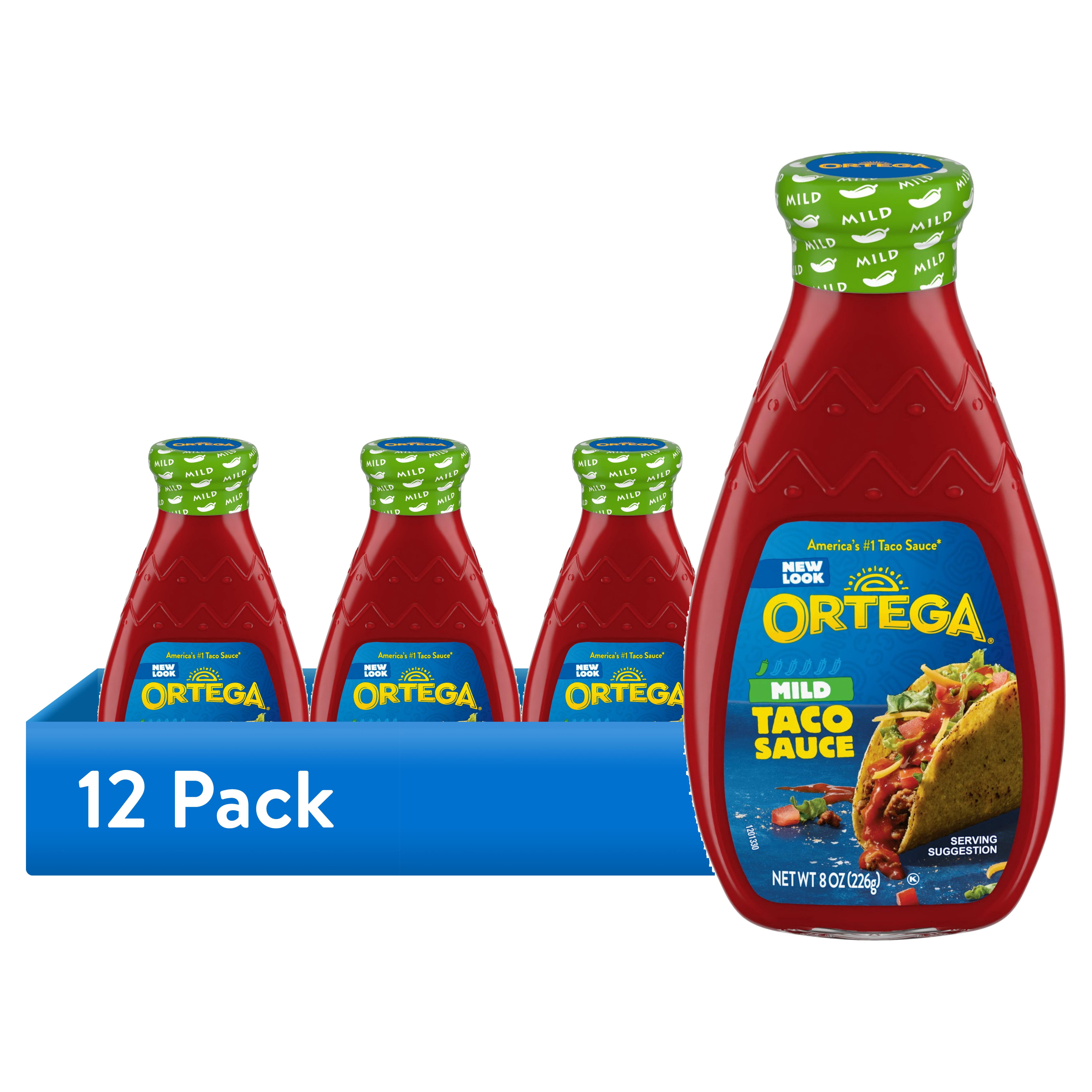 (12 pack) Ortega Original Thick and Smooth Mild Taco and Enchilada Chili Sauce, Kosher, 8 oz