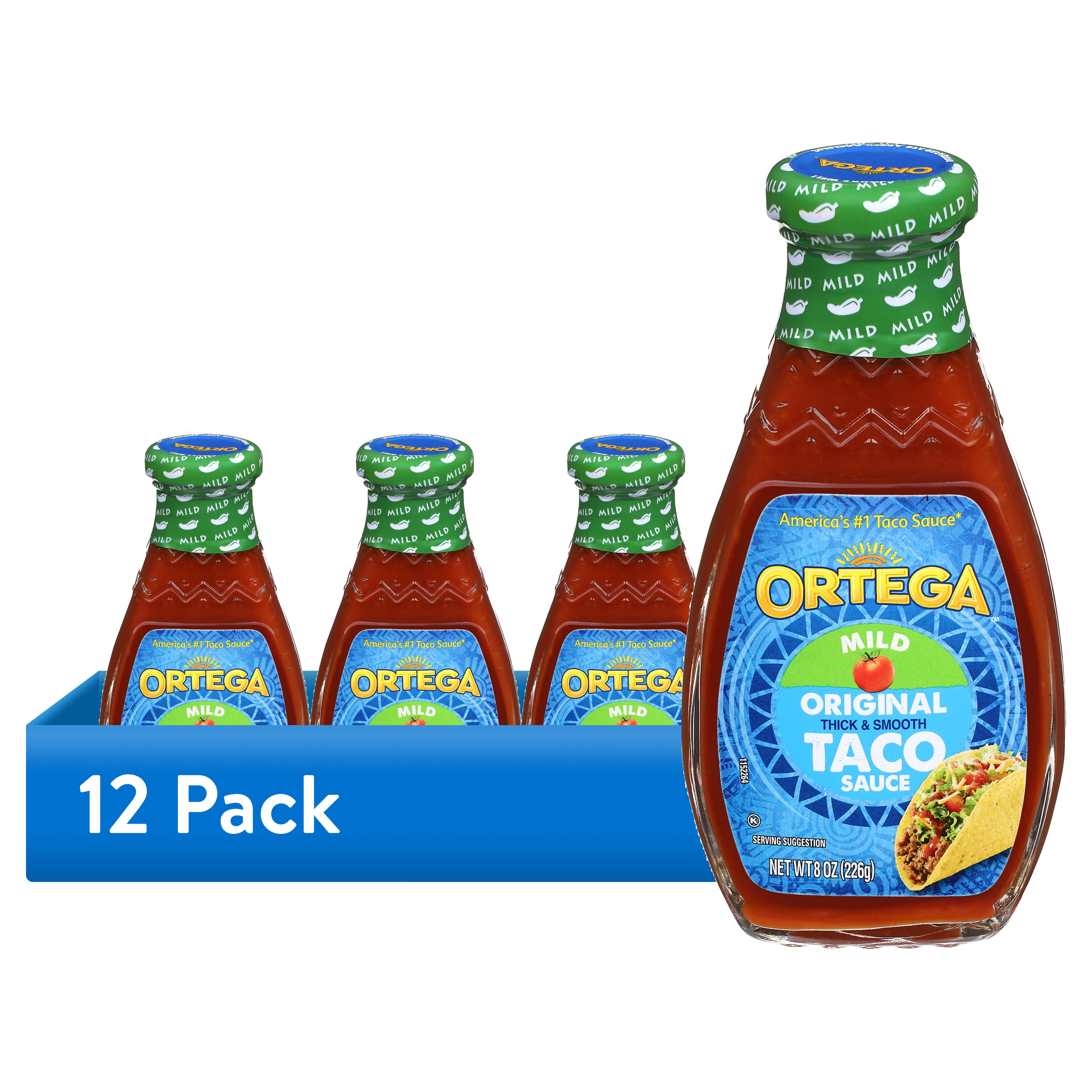 (12 pack) Ortega Original Thick and Smooth Mild Taco and Enchilada Chili Sauce, Kosher, 8 oz