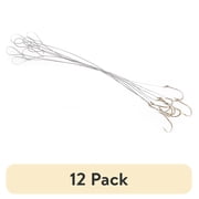 (12 pack) Ozark Trail Plain Shank Snelled Fishing Hooks, Size 4, 8-Pack