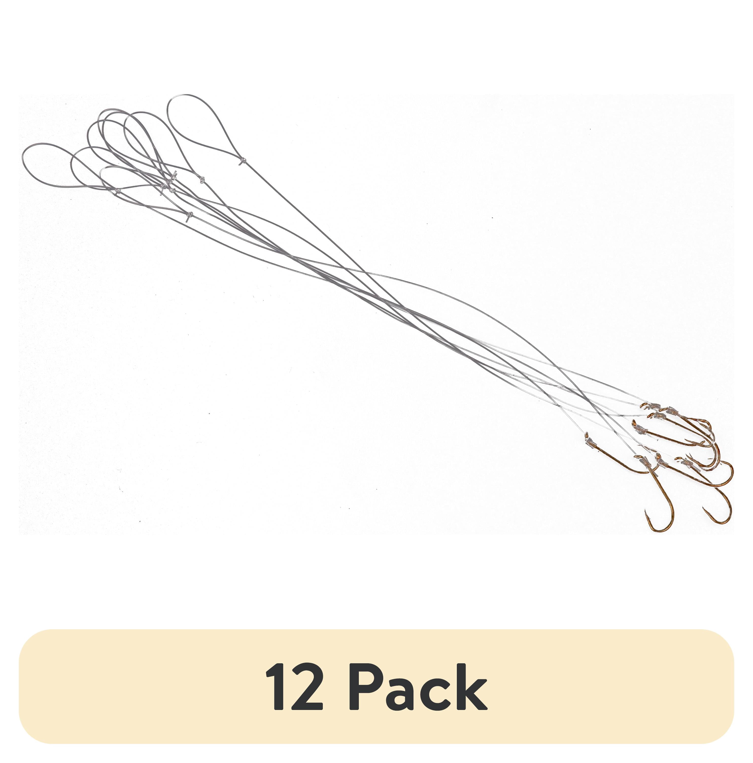 (12 pack) Ozark Trail Snelled Plain Shank Fishing Hooks, Size 6, 8-Pack