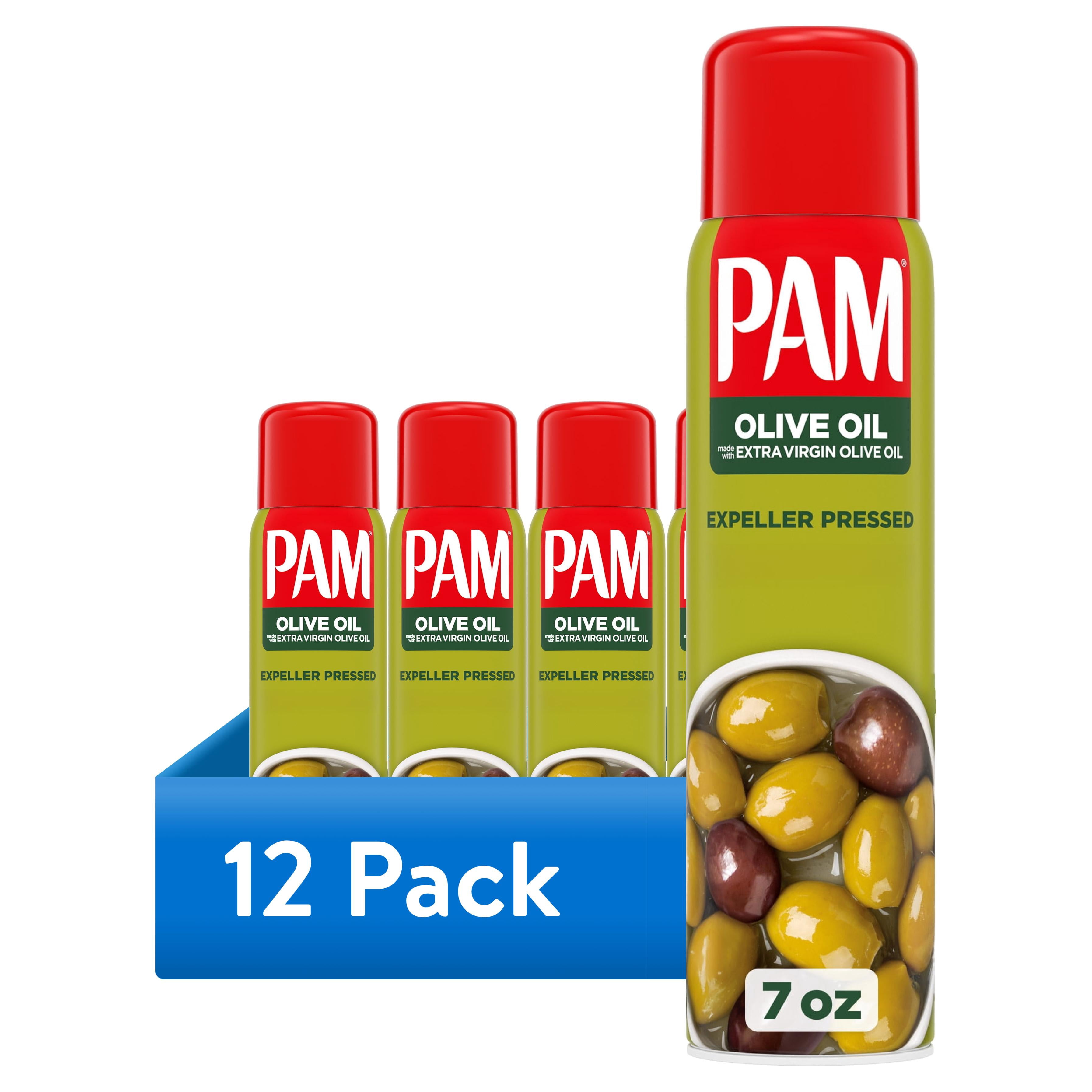 (12 pack) PAM Non-Stick Cooking Spray, Olive Oil, Great for Air Fryer, Baking & Grilling, 7 oz.