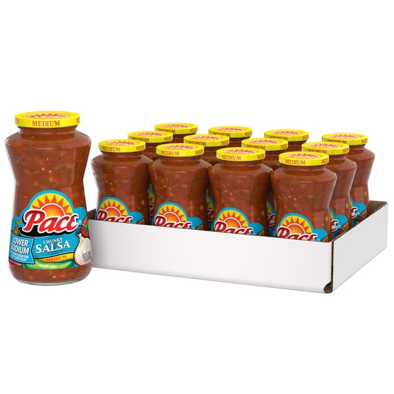 (12 pack) Pace Lower Sodium Chunky Medium Salsa, 16 oz Jar