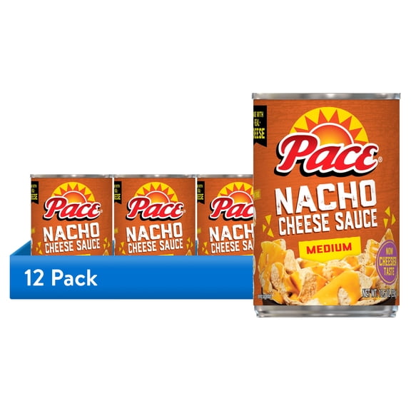 (12 pack) Pace Medium Nacho Cheese Sauce, 10.5 oz Can