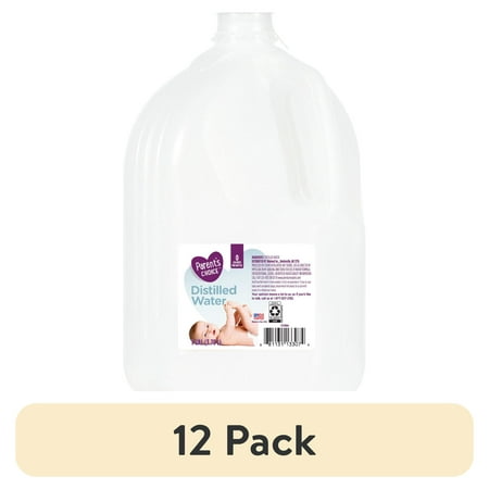 (12 pack) Parent's Choice Distilled Water, 1 Gallon