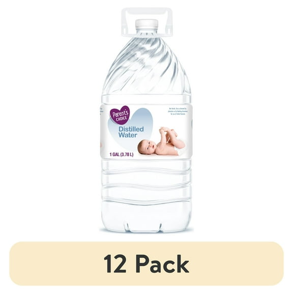(12 pack) Parent's Choice Distilled Water, 1 Gallon Bottle