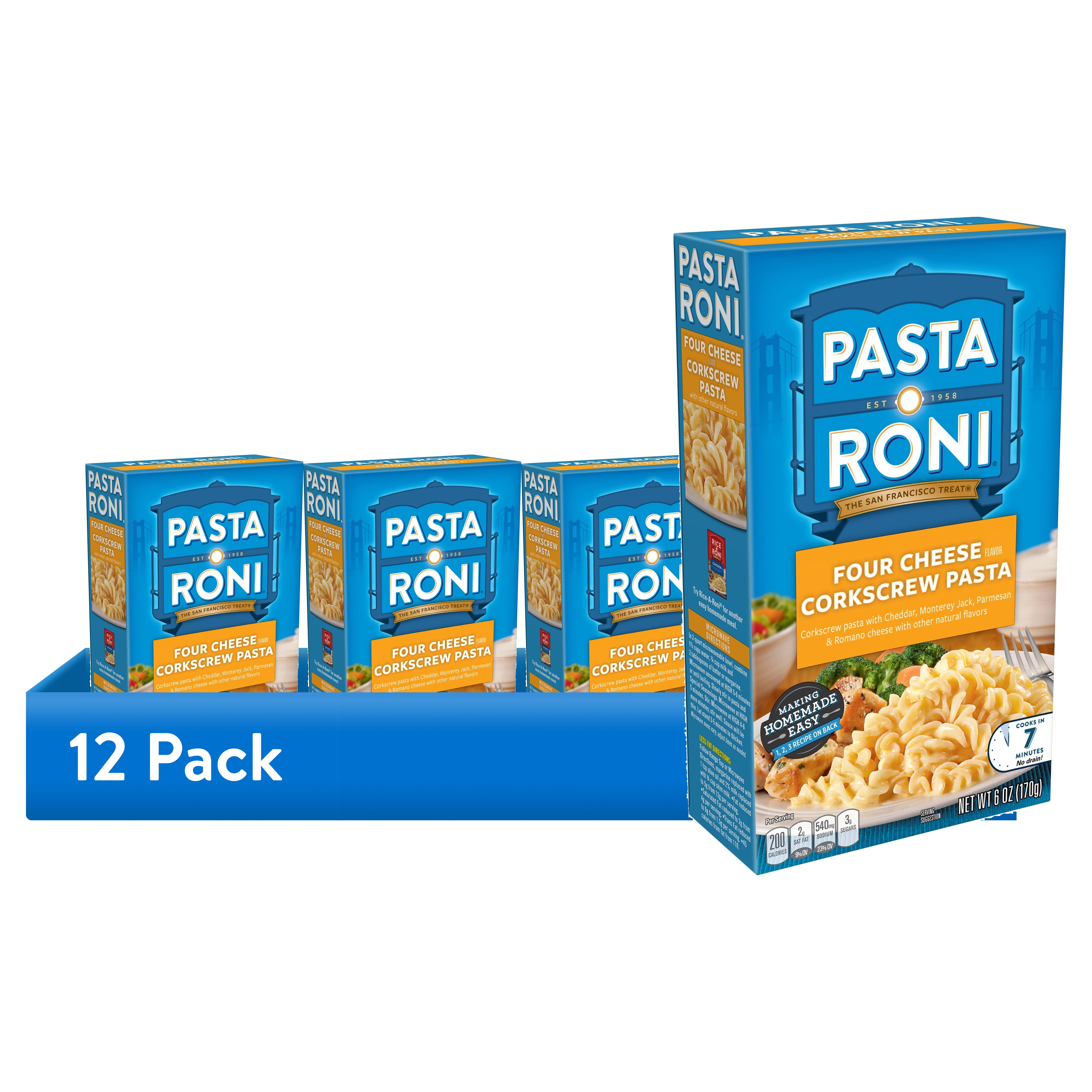 RONI sizeSM まとめ売り 12 pack) Pasta Roni Four Cheese Corkscrew Pasta, 6oz Box - Walmart.com