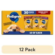 (12 pack) Pedigree Choice Cuts In Gravy Variety Pack Wet Dog Food, 3.5 Oz Pouches, 30-Count