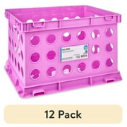 (12 pack) Pen+Gear Plastic File and Storage Crate, Sky Blue, 1-pack