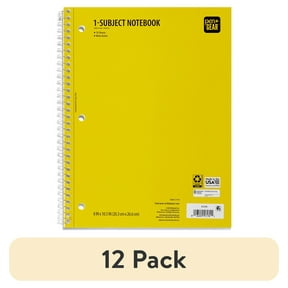 (12 pack) Pen+Gear Wide Rule 1 Subject Notebook, 8” x 10.5”, Yellow, 70 Sheets, New