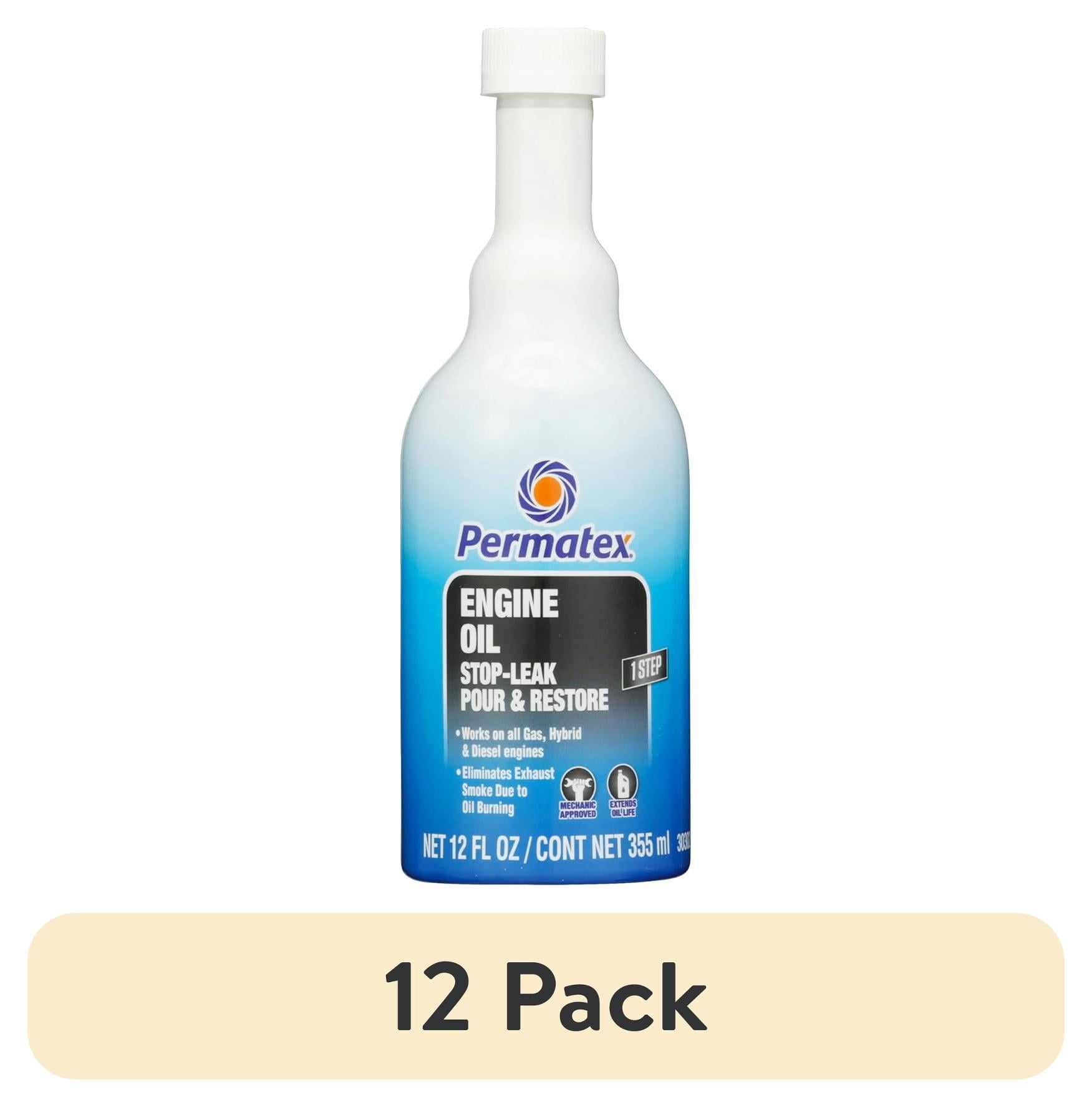 (12 pack) Permatex 30302 Engine Oil Stop Leak, Effectively Stops and Prevents Oil Leaks, 12 oz