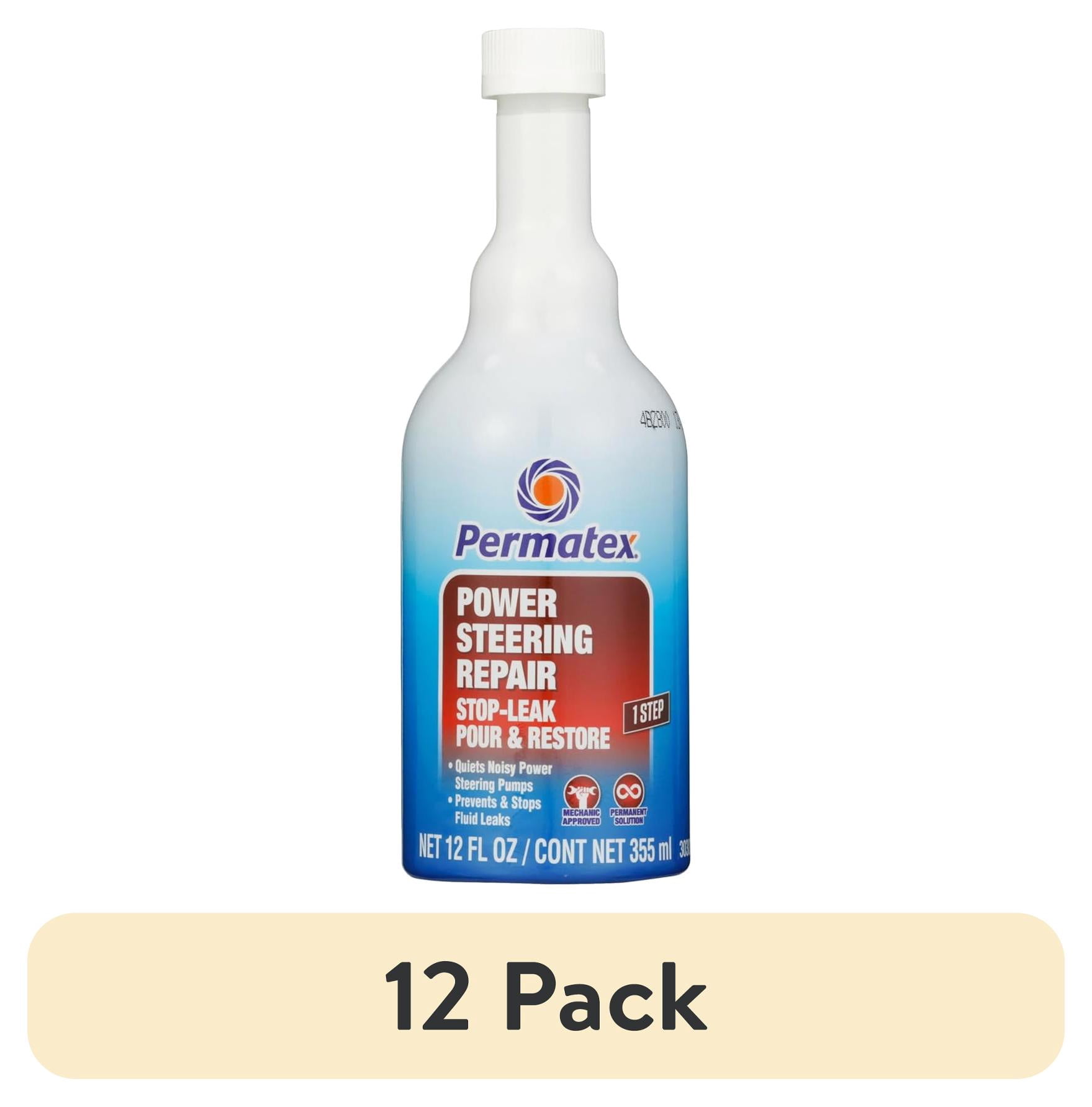 (12 pack) Permatex 30303 Power Steering - Stop Leak, Effectively Stops Power Steering System Leaks While Revitalizing Seals and O-Rings, 12 oz
