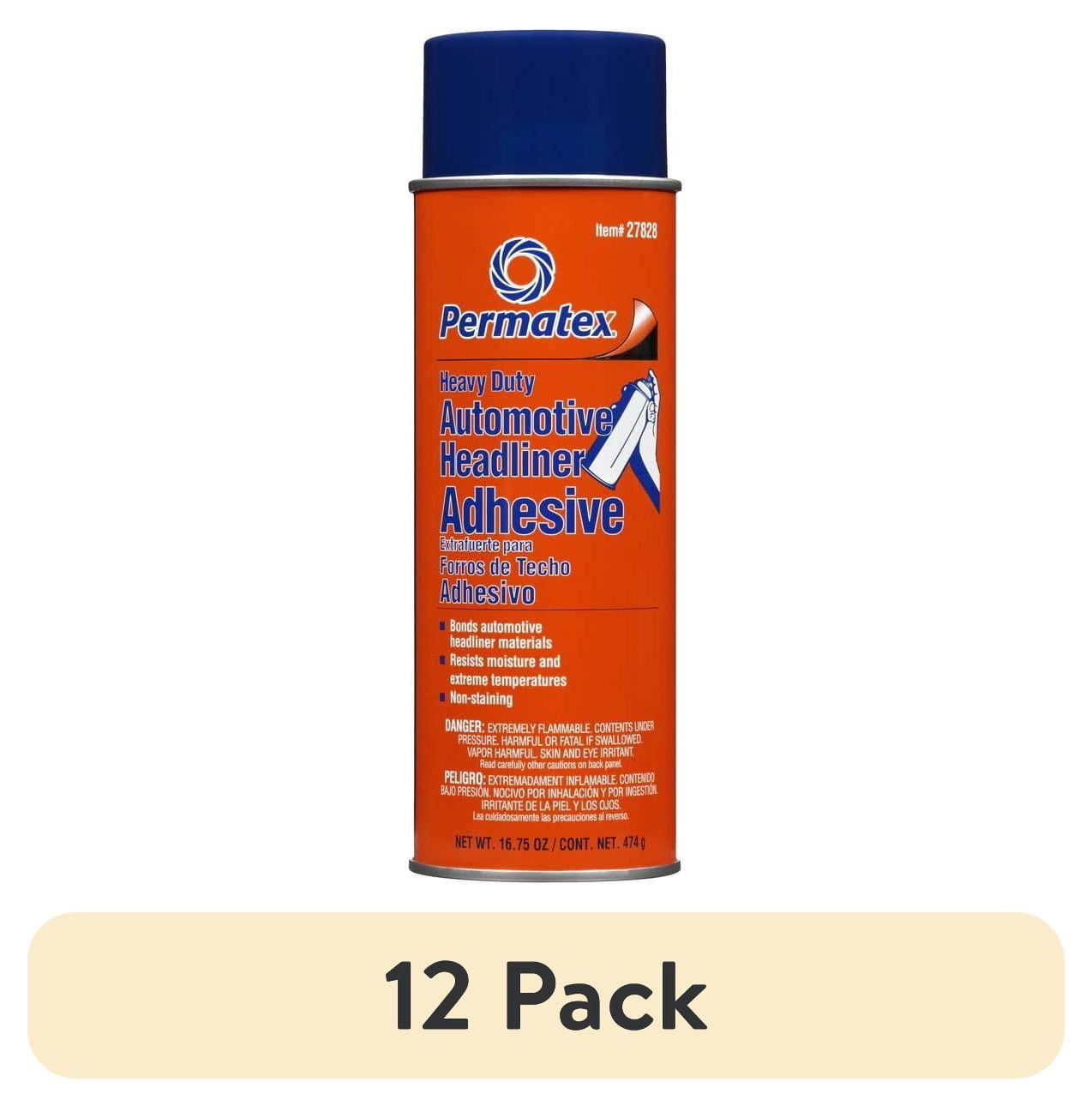 (12 pack) Permatex Body Shop Heavy Duty Headliner & Carpet Adhesive 16.75 oz New - 27828
