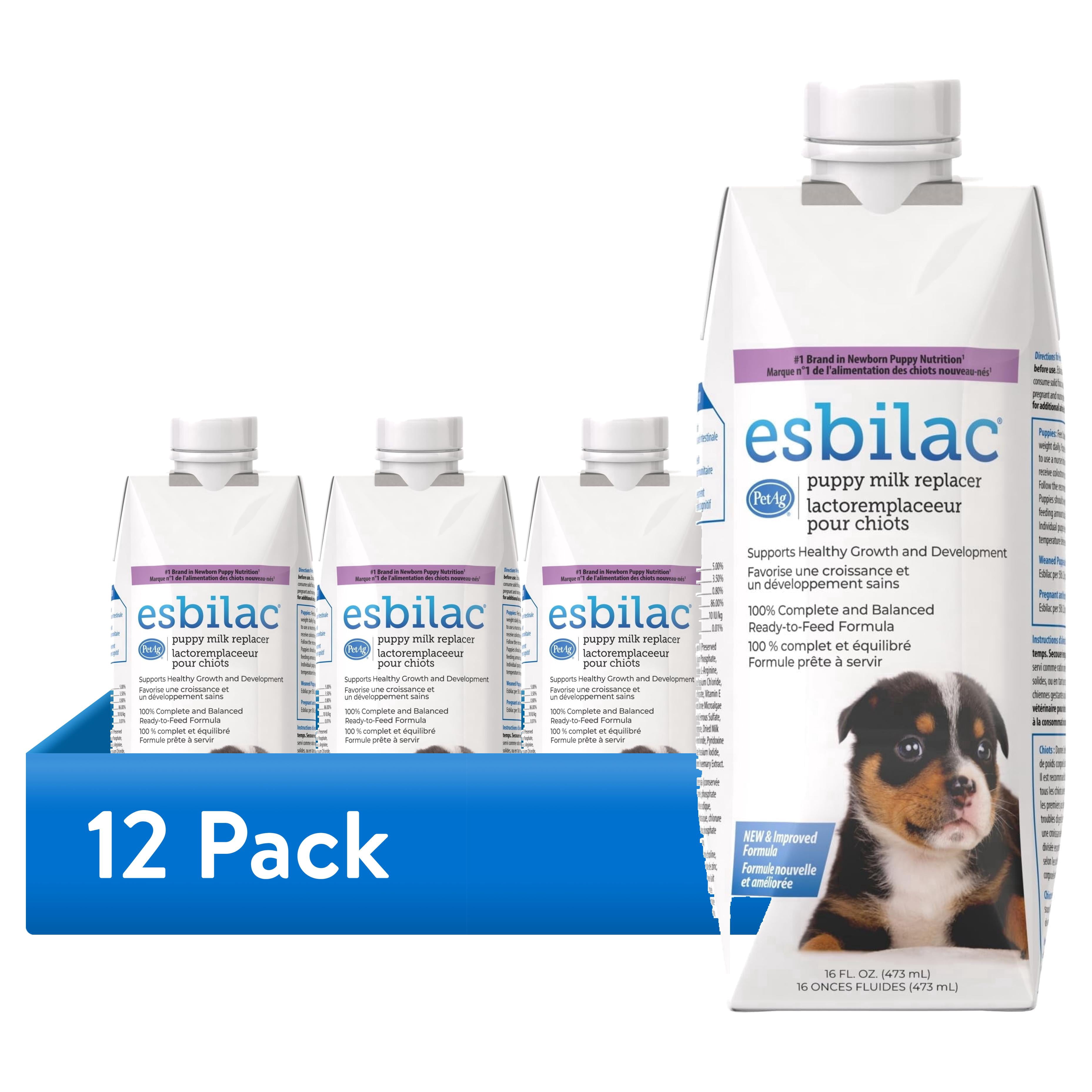 (12 pack) PetAg Esbilac Puppy Milk Replacer Liquid - 16 oz