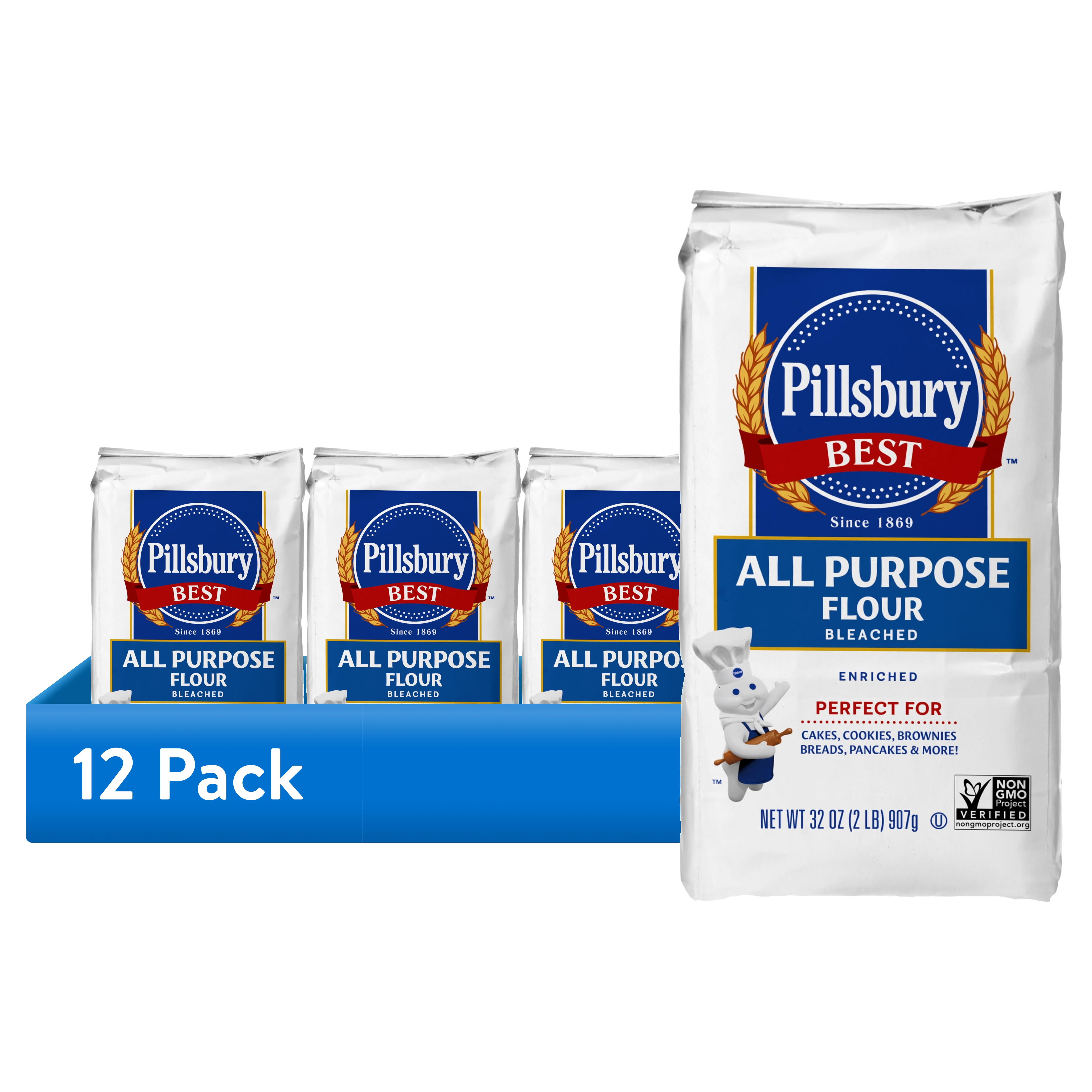 (12 pack) Pillsbury All Purpose Flour, 2 Lb Bag