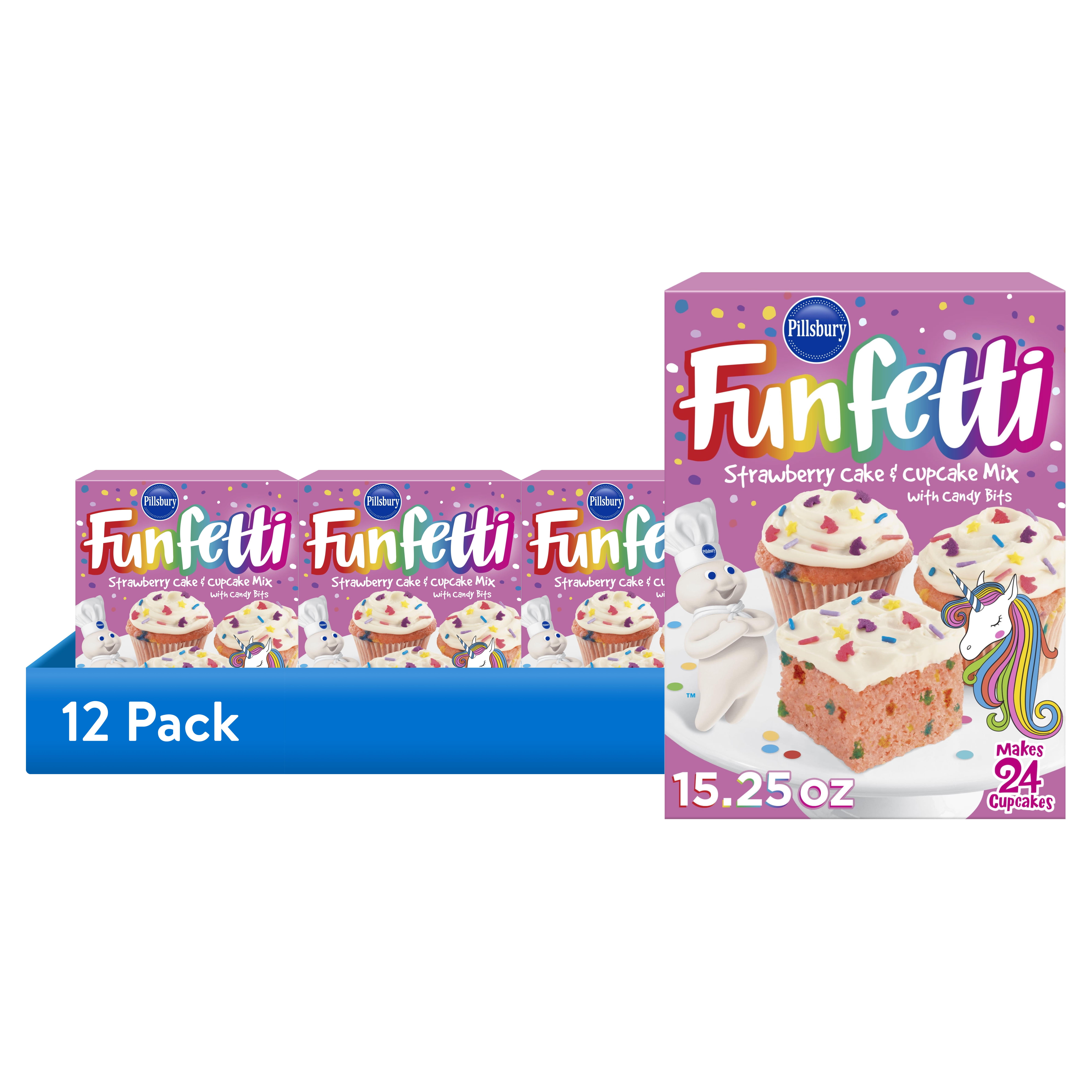 12 pack) Pillsbury Funfetti Strawberry Cake Mix with Candy