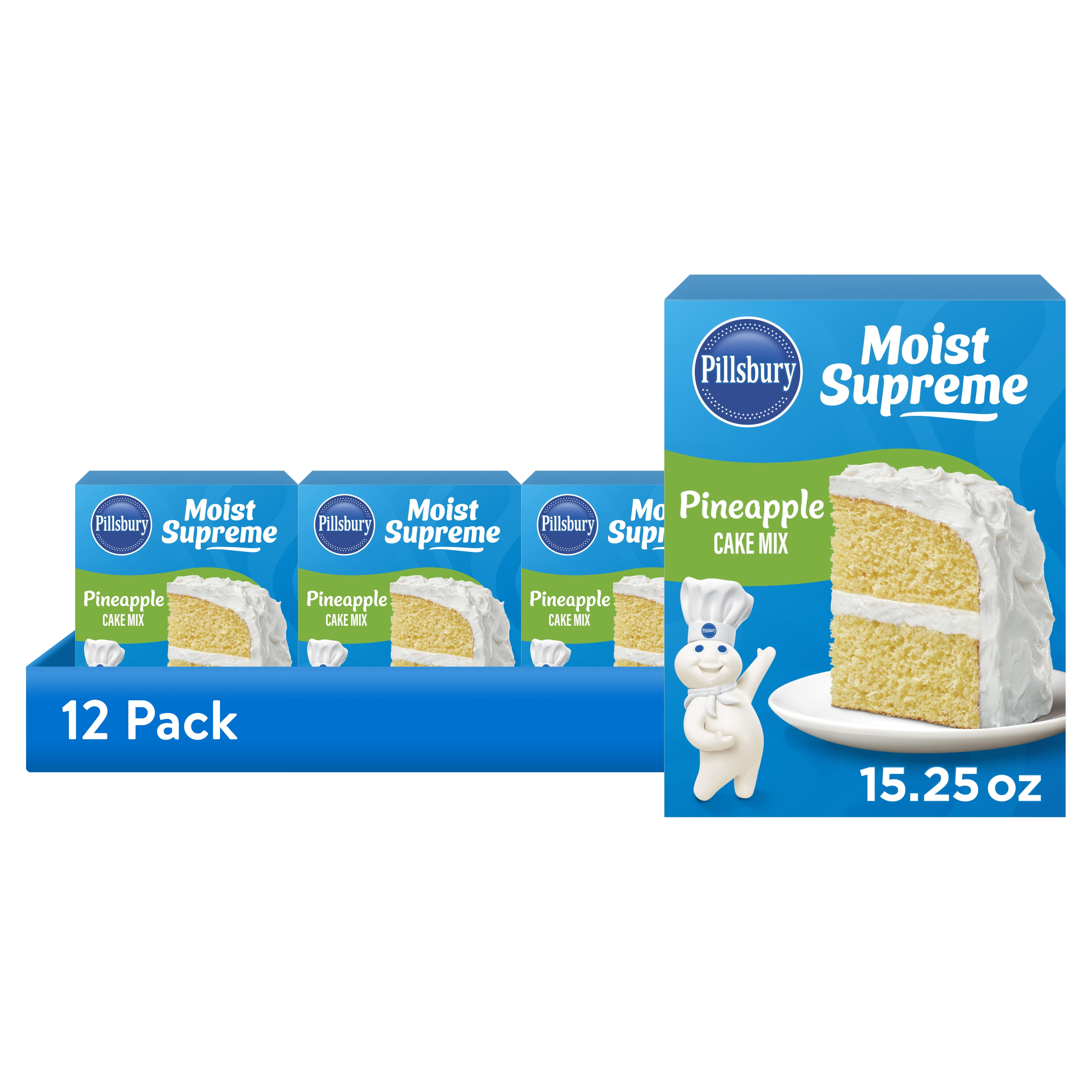 (12 pack) Pillsbury Moist Supreme Pineapple Cake Mix, 15.25 oz Box