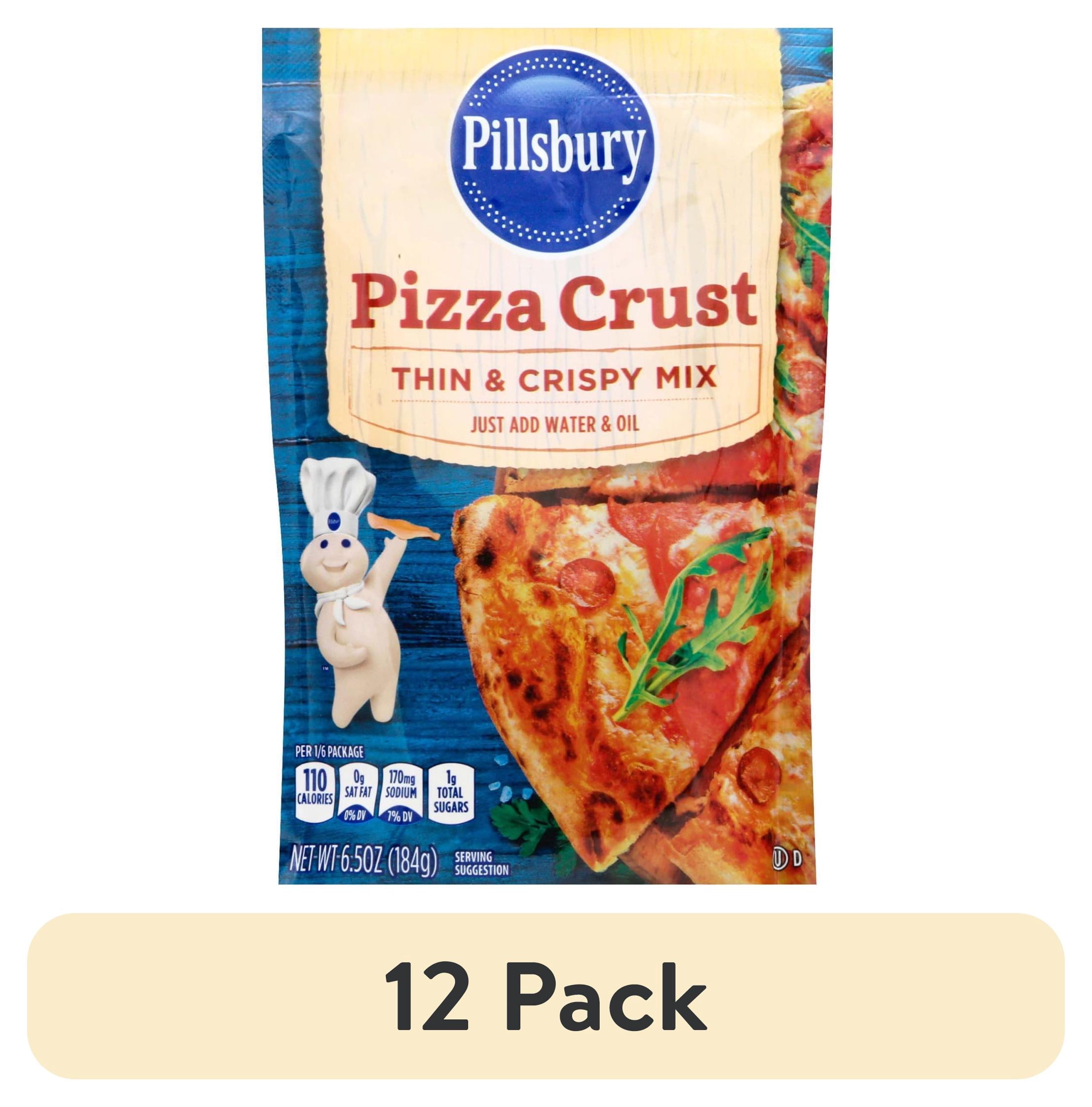 (12 pack) Pillsbury Thin and Crispy Pizza Crust Mix, 6.5 oz Pouch