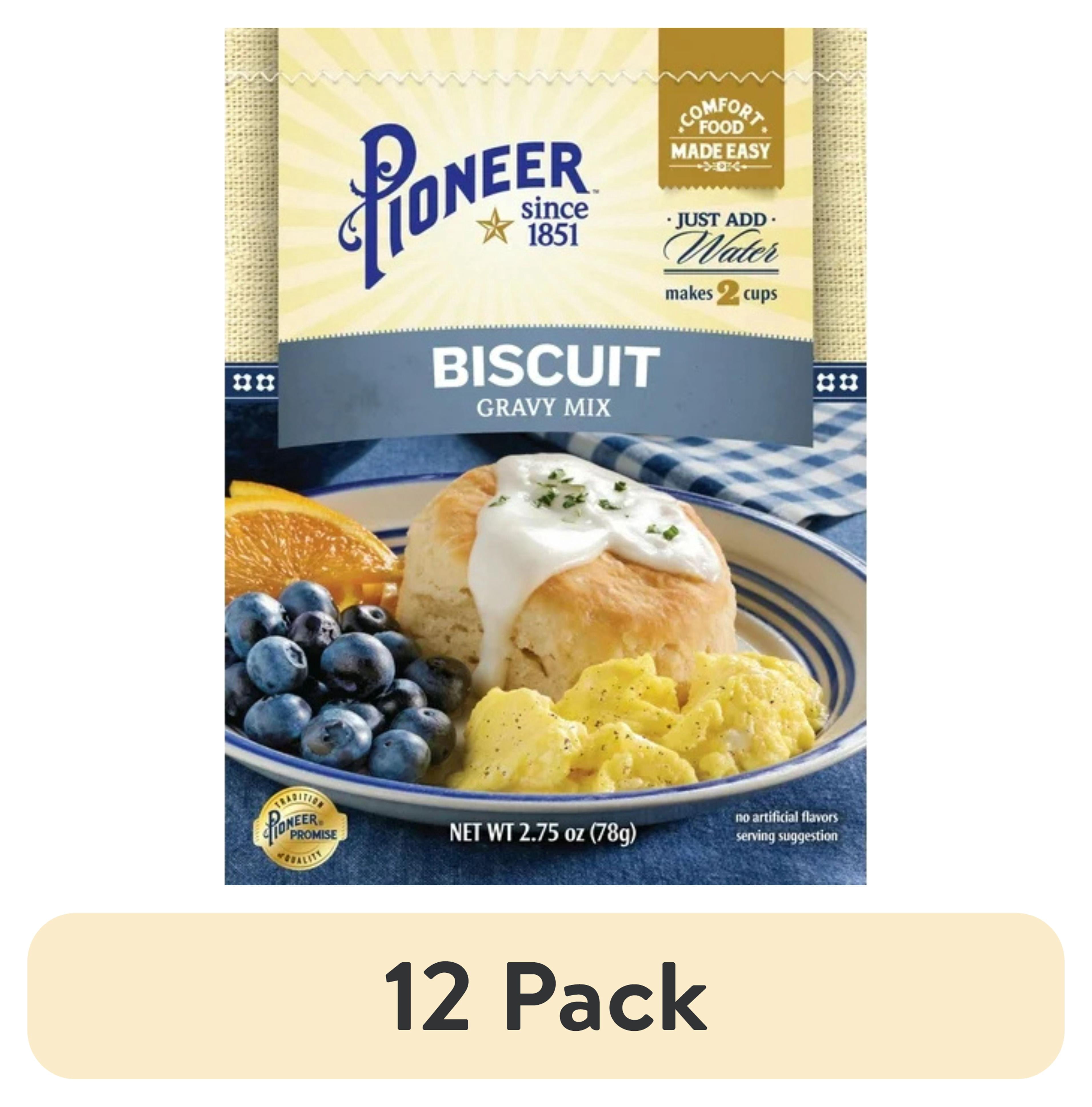 (12 pack) Pioneer Biscuit Gravy Mix, 2.75 oz – Just Add Water for Rich, Creamy Gravy – Perfect for Biscuits, Breakfast, and More!